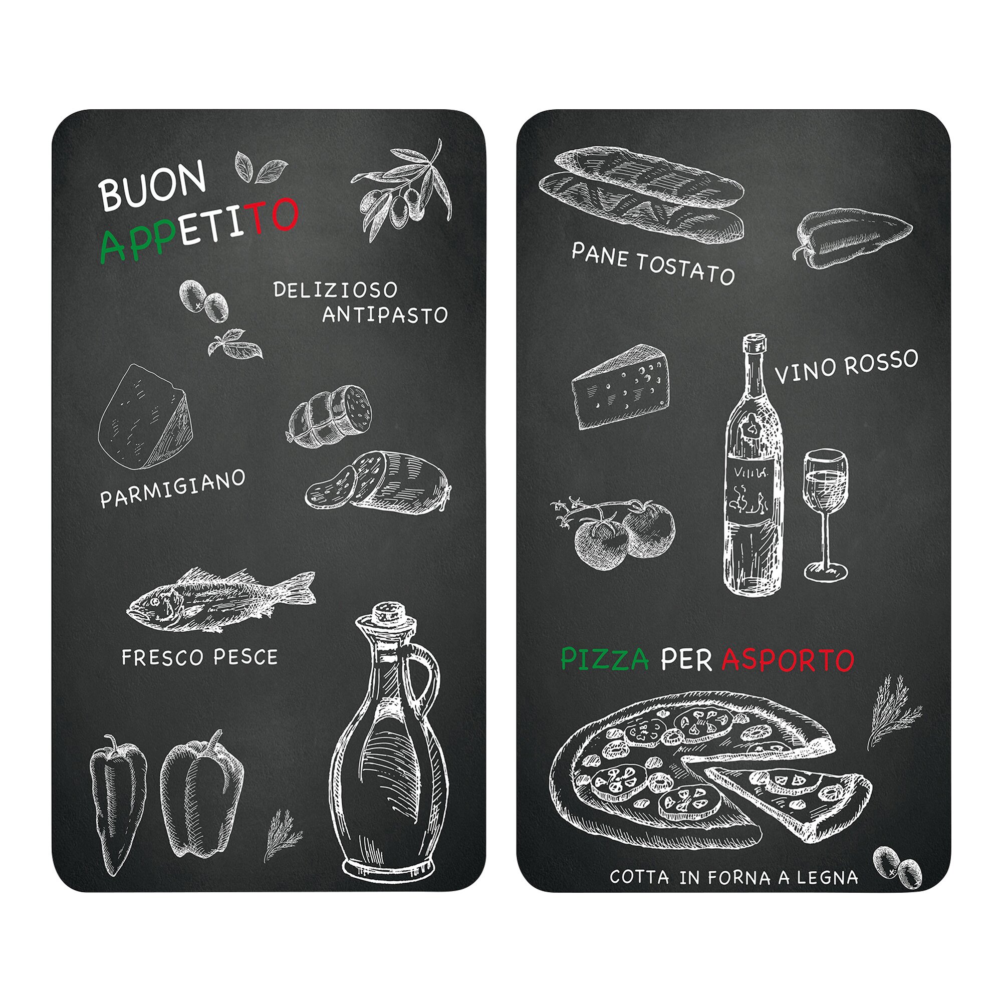 Lot de 2 plaques de recouvrement pour cuisinière