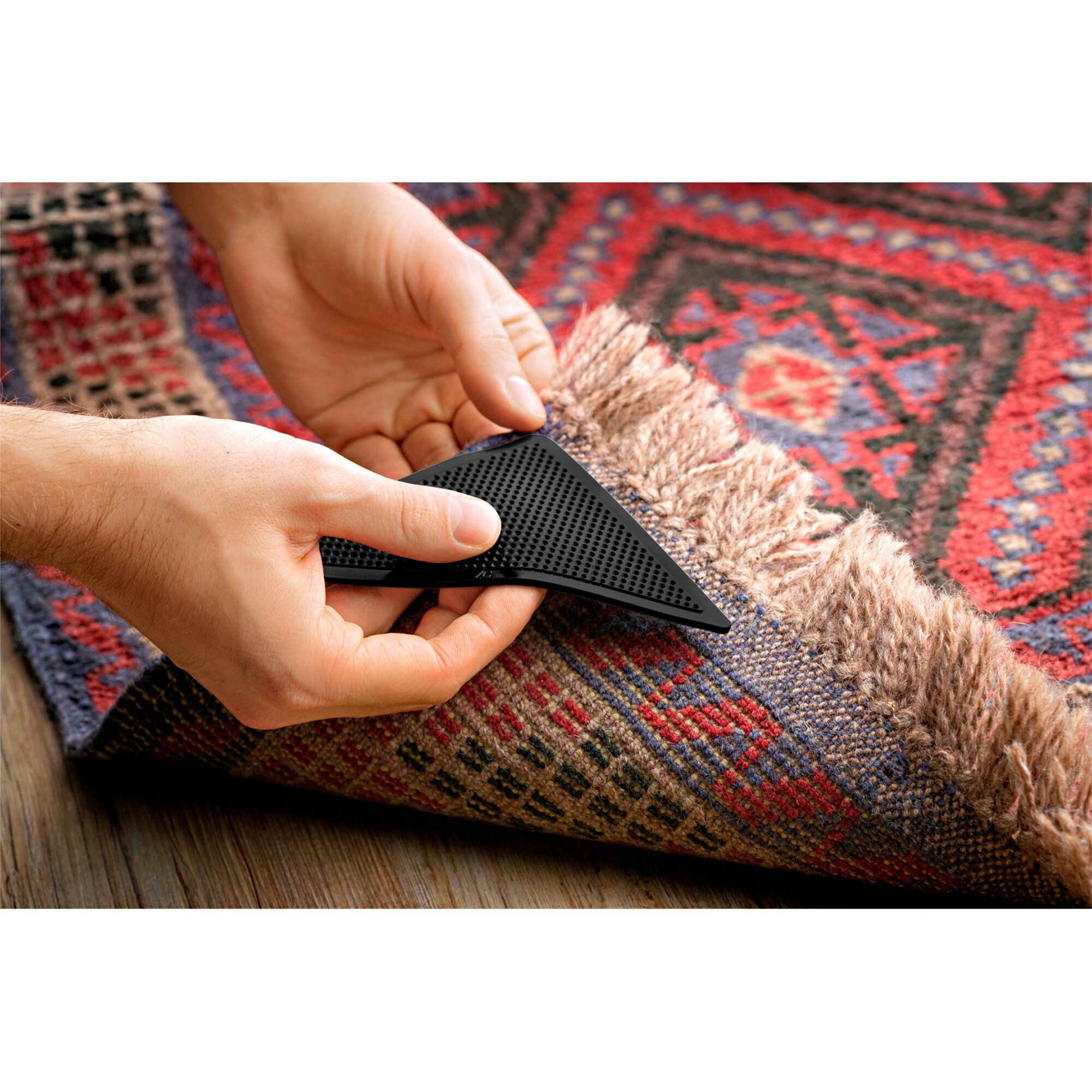 Coins antidérapants pour tapis, lot de 4
