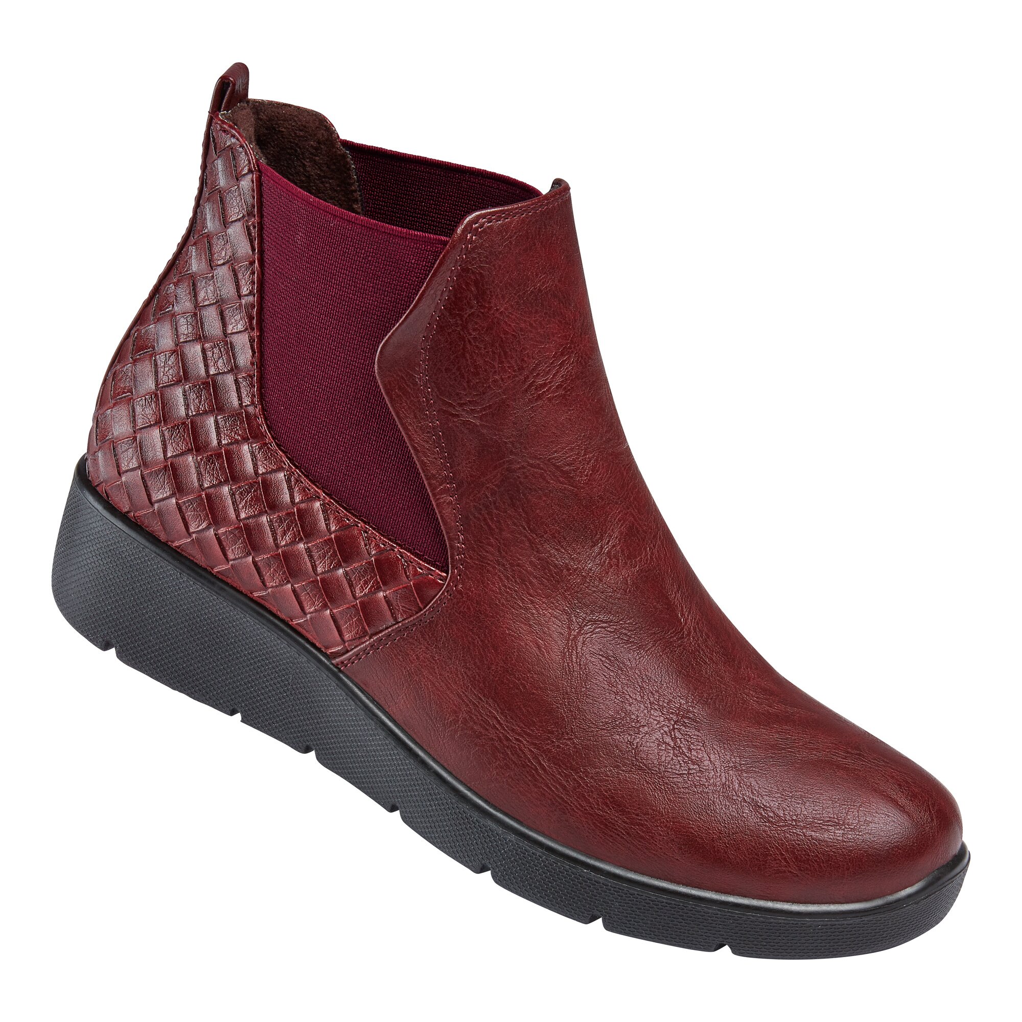 wonderWALK Flecht-Stiefelette Franka, Größe: 40, bordeaux