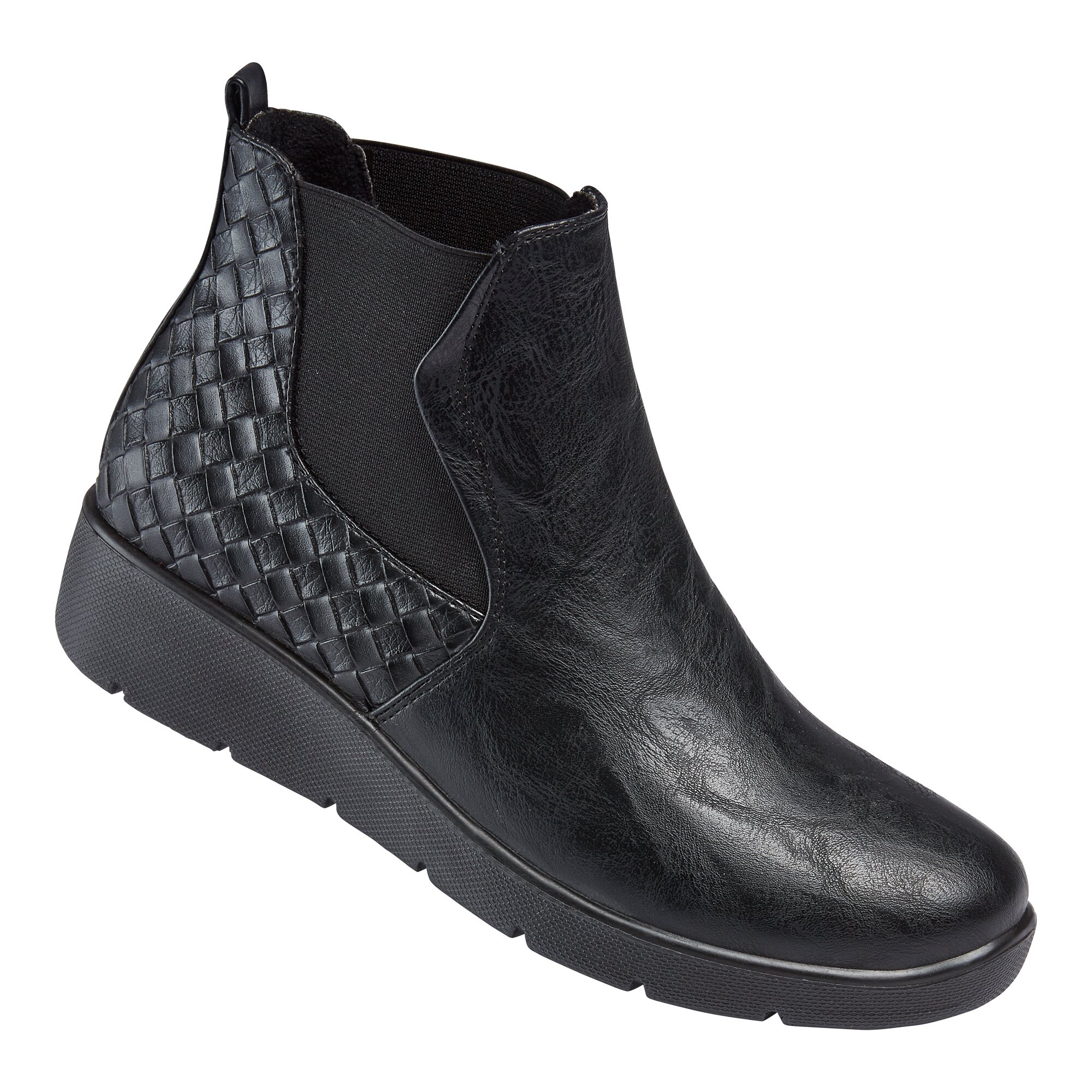 wonderWALK Flecht-Stiefelette Franka, Größe: 39, schwarz