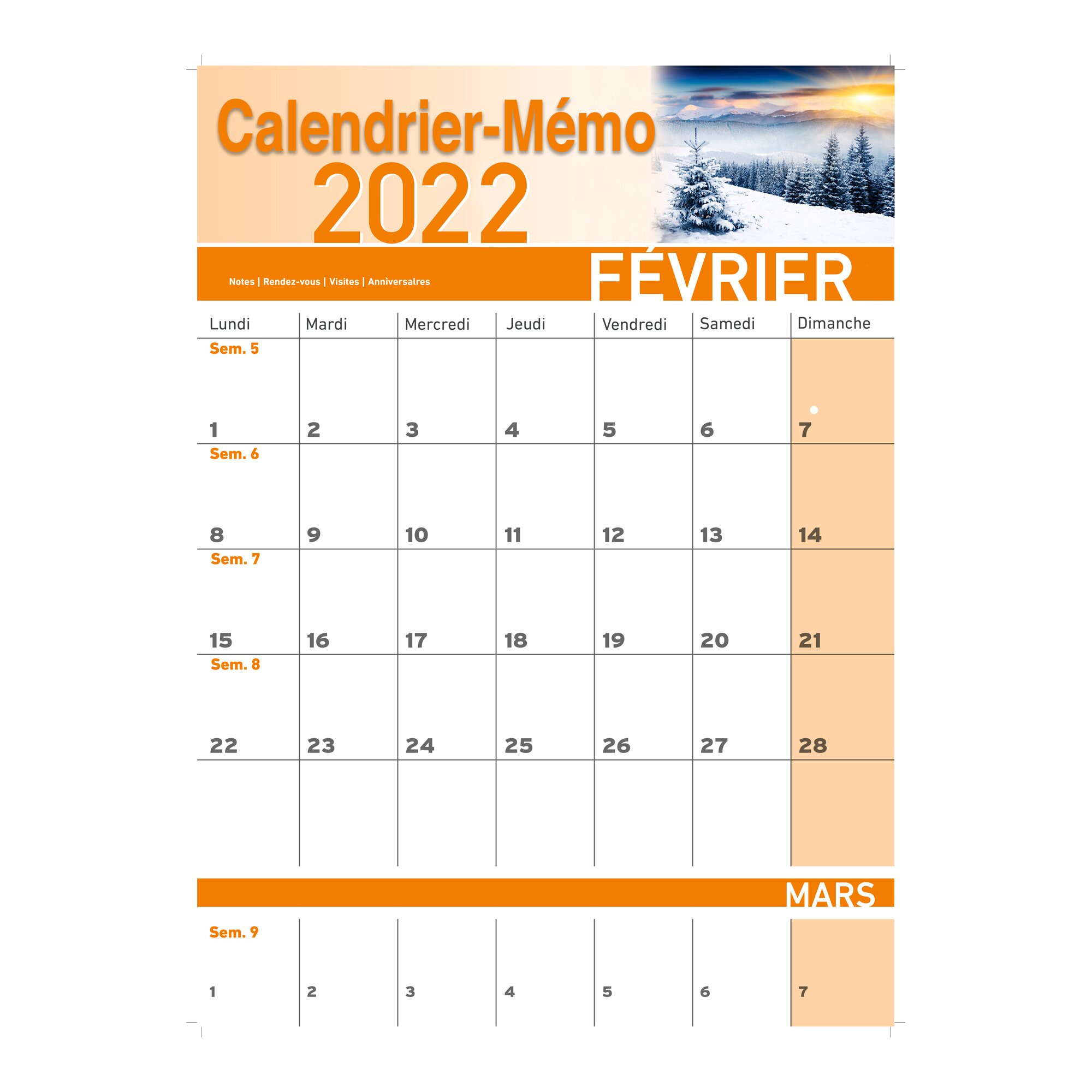 Merkkalender 2022 Natur für FR