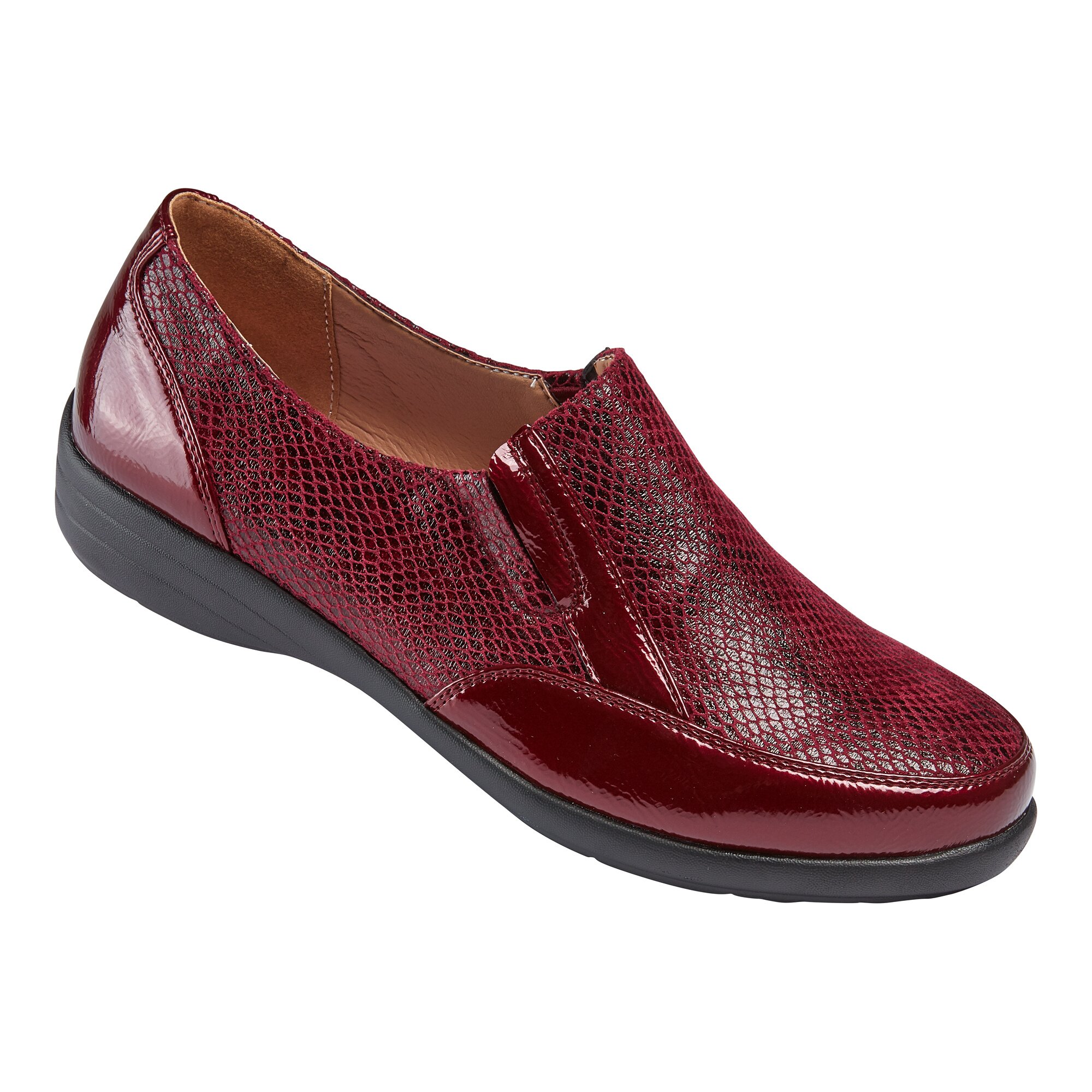 wonderWALK Kroko-Slipper Martha, Größe: 40, bordeaux