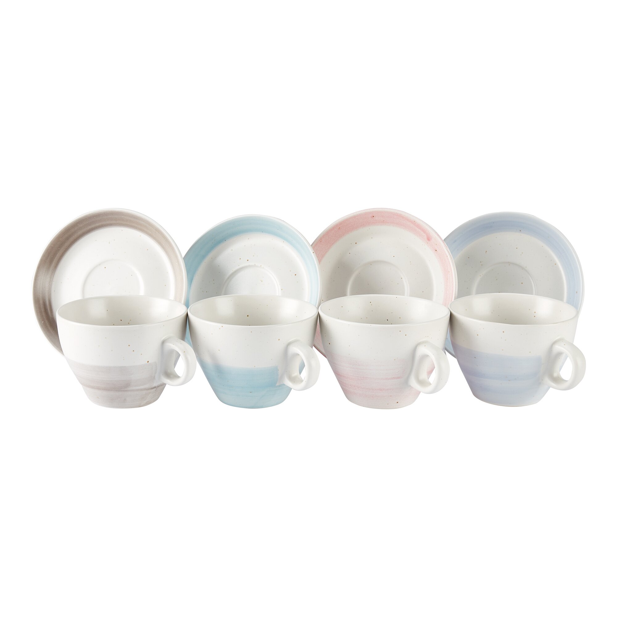 Lot de 4 tasses avec soucoupes « Jasmin », 290 ml