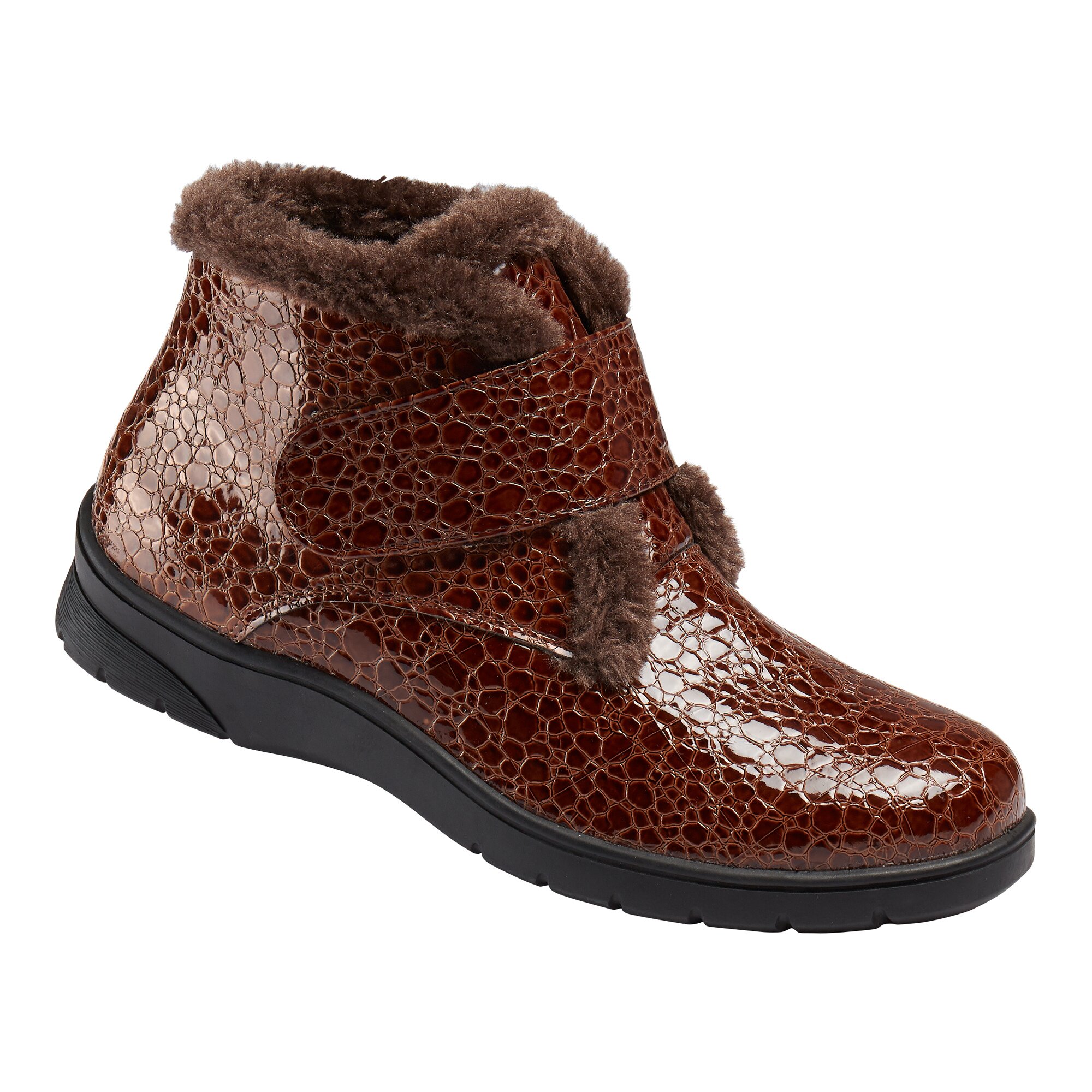 wonderWALK Kuschel-Klettstiefel Monika, Größe: 38, braun
