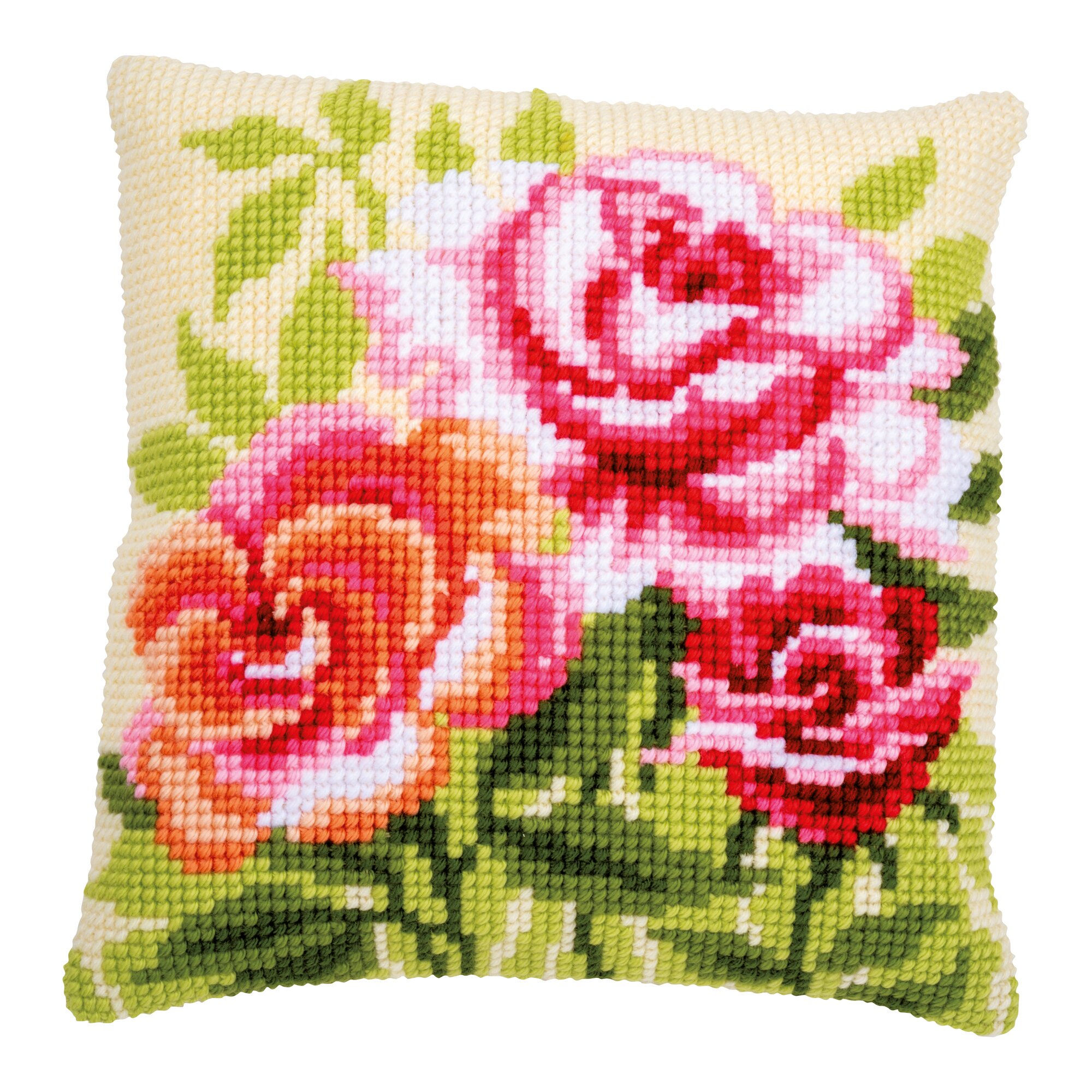 Kreuzstichkissen Rosen