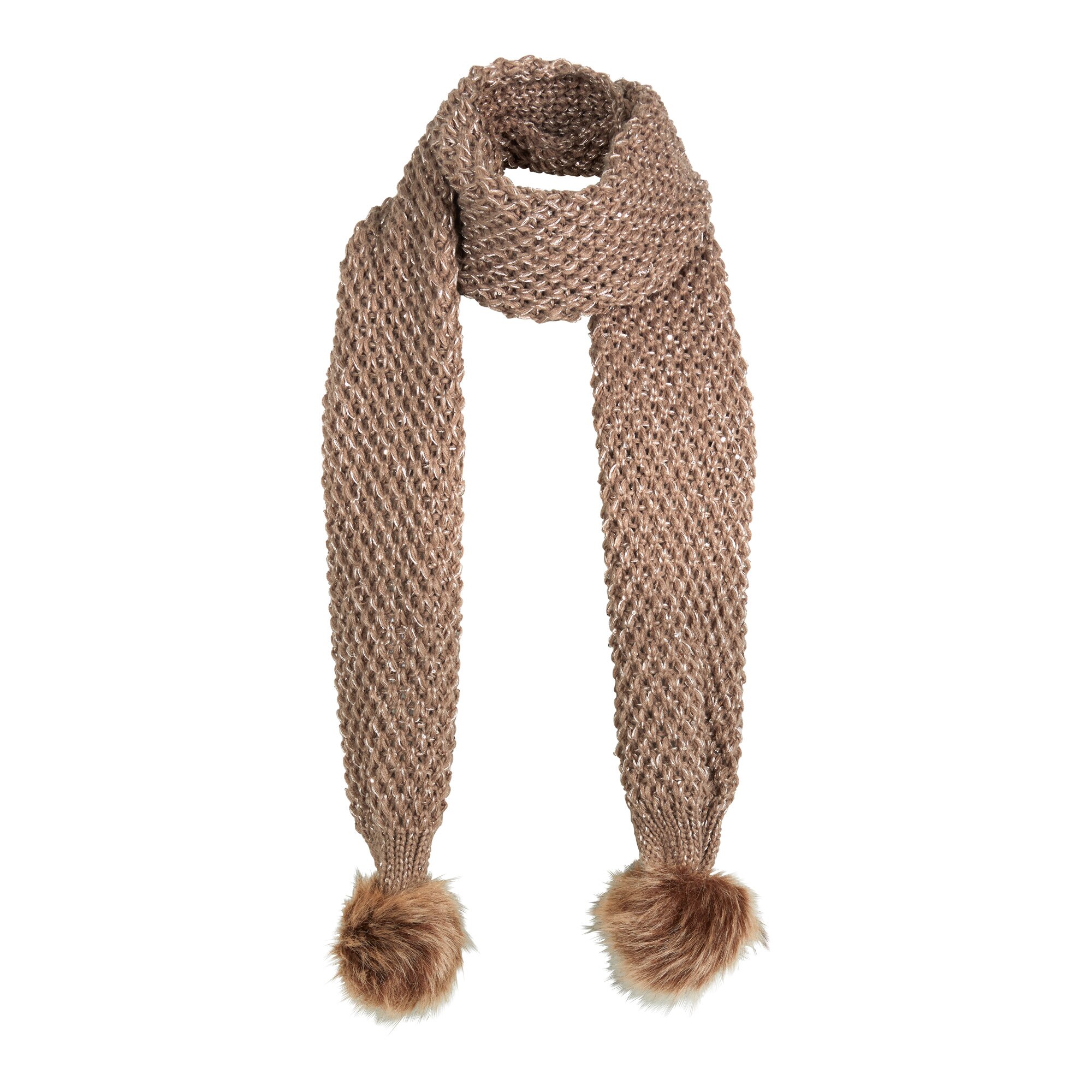 Strickschal mit Bommel