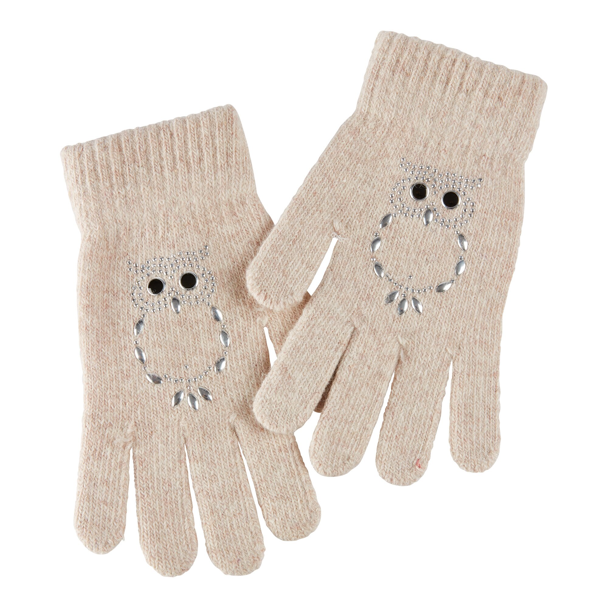 Handschuh Eule, beige