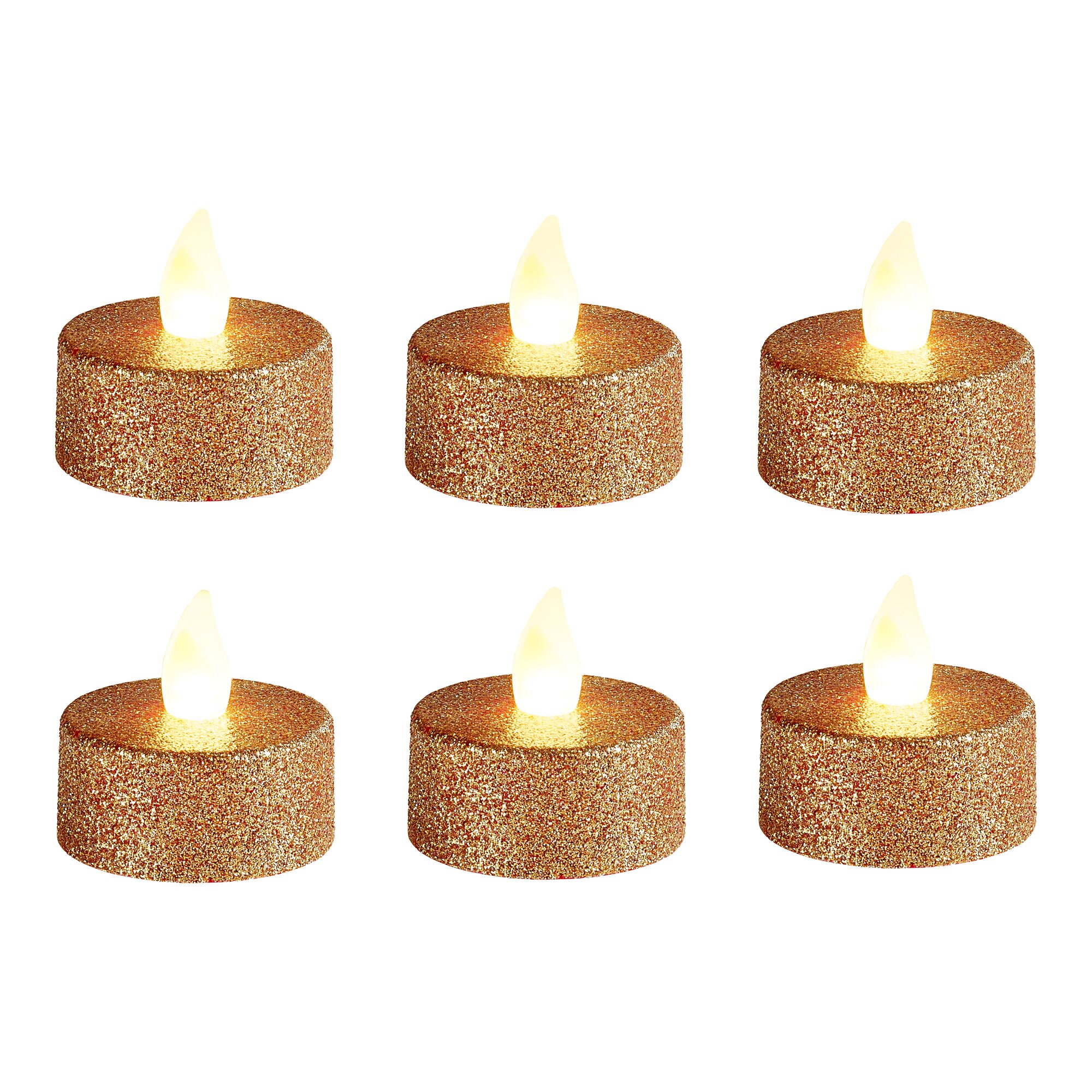 Bougies chauffe-plats à LED « Couleur or » 4 pièces + 2 Gratuites