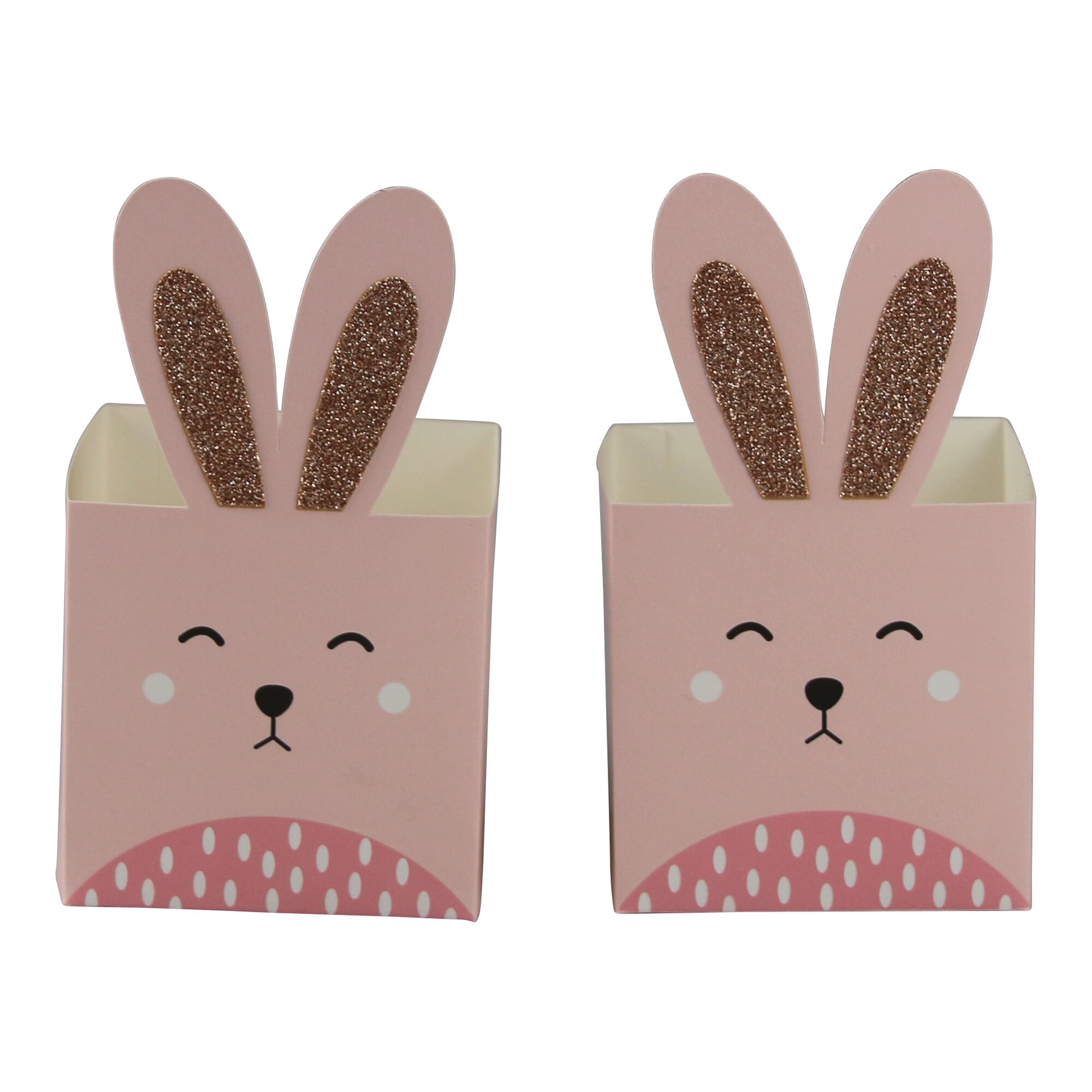Hasen-Box, 2 Stück, rosa