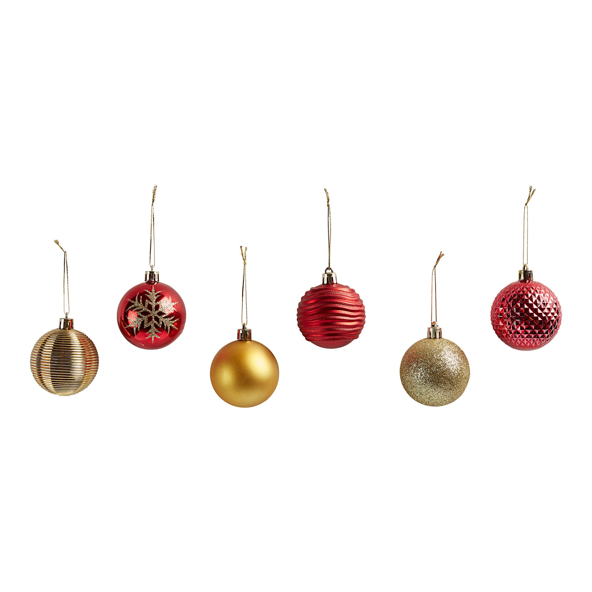 Weihnachtskugeln rot & gold, 6 Stück
