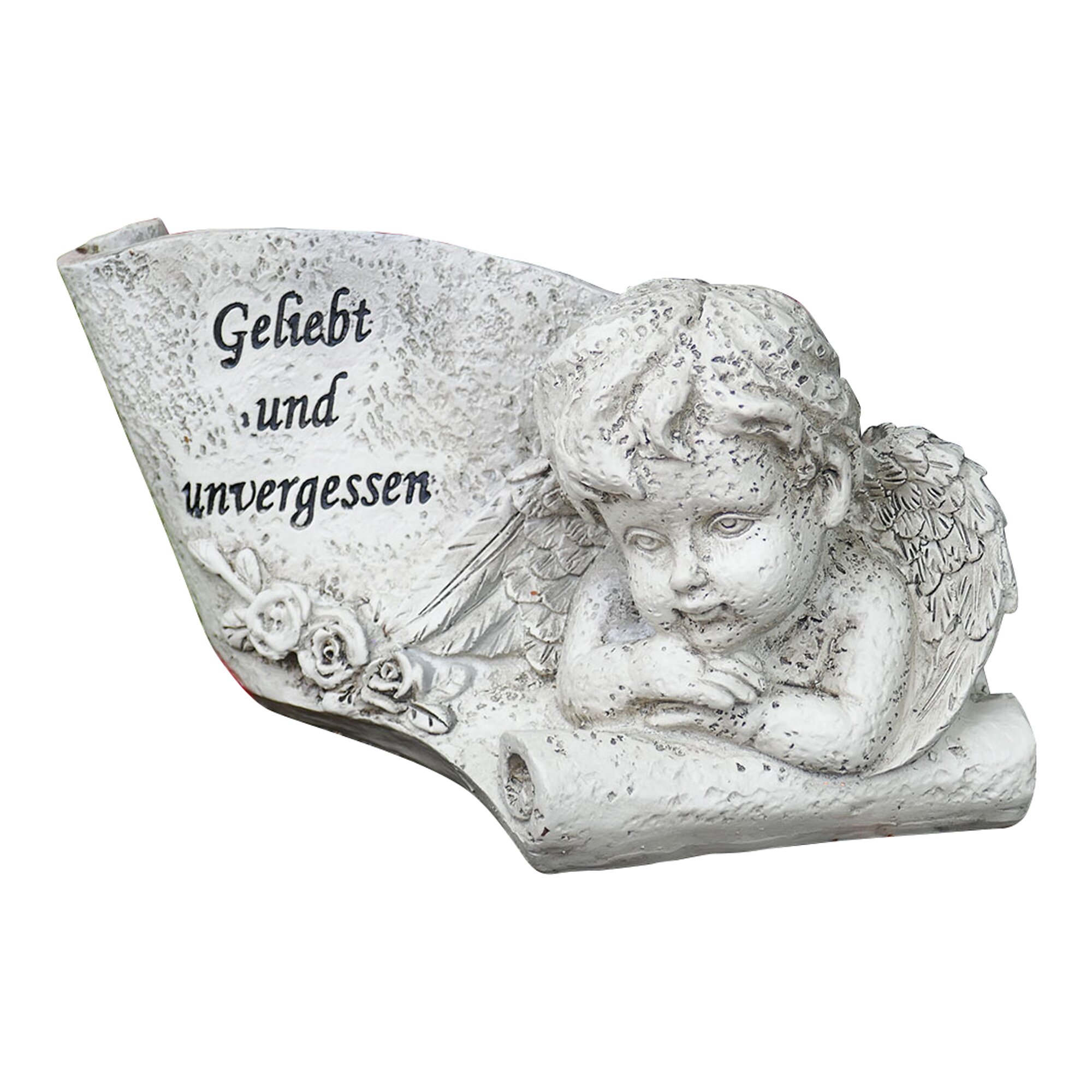 Grabdeko Engel mit Schriftrolle