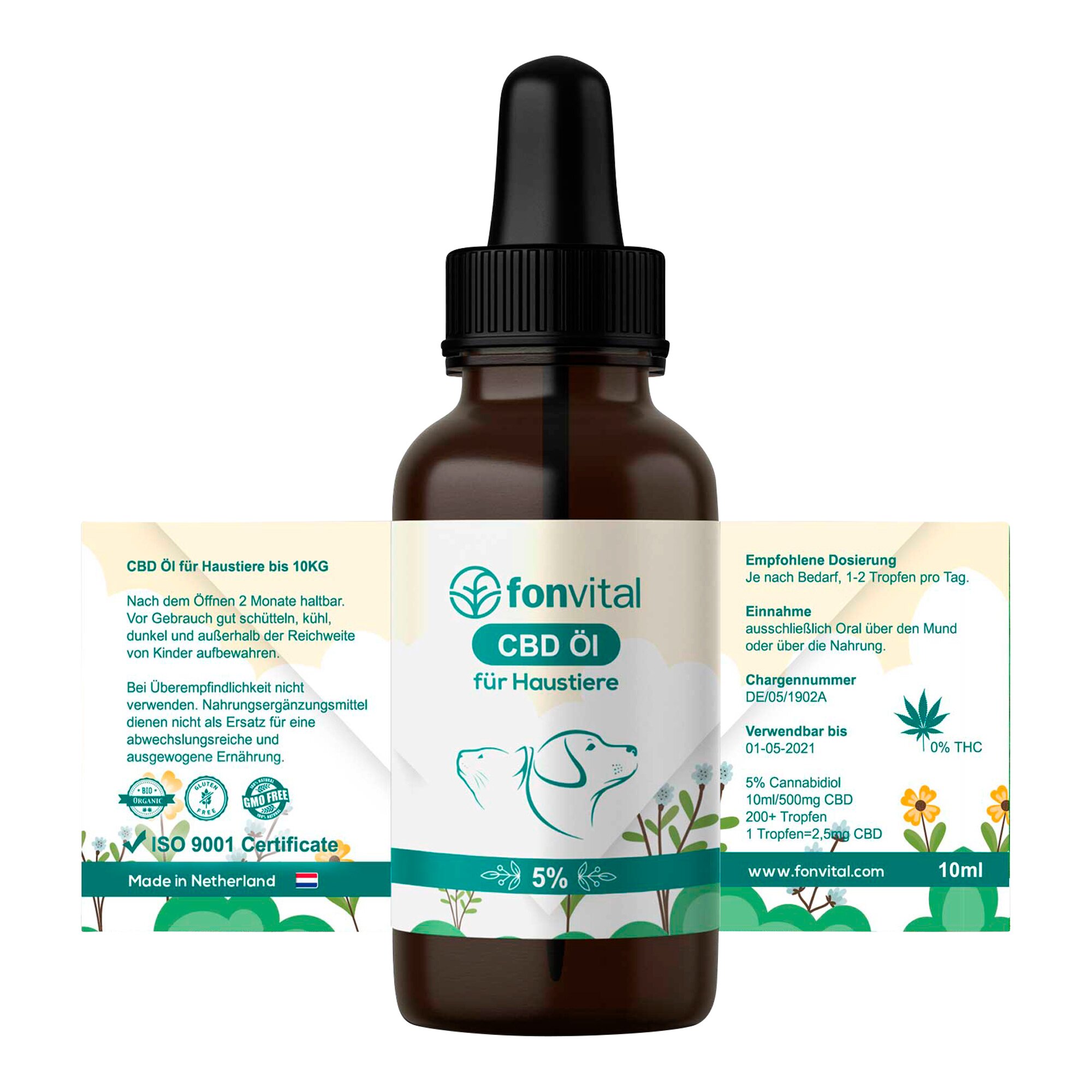 CBD Öl 5 % für Haustiere, 10 ml