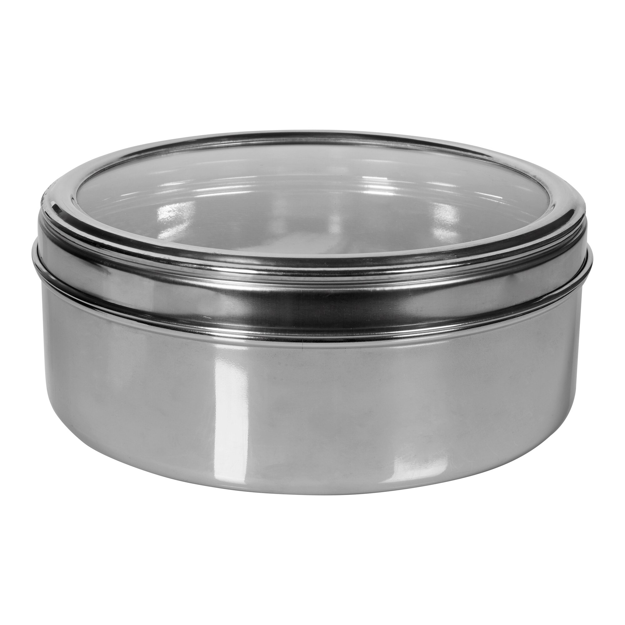 Boîte à gâteaux en acier inox avec fenêtre