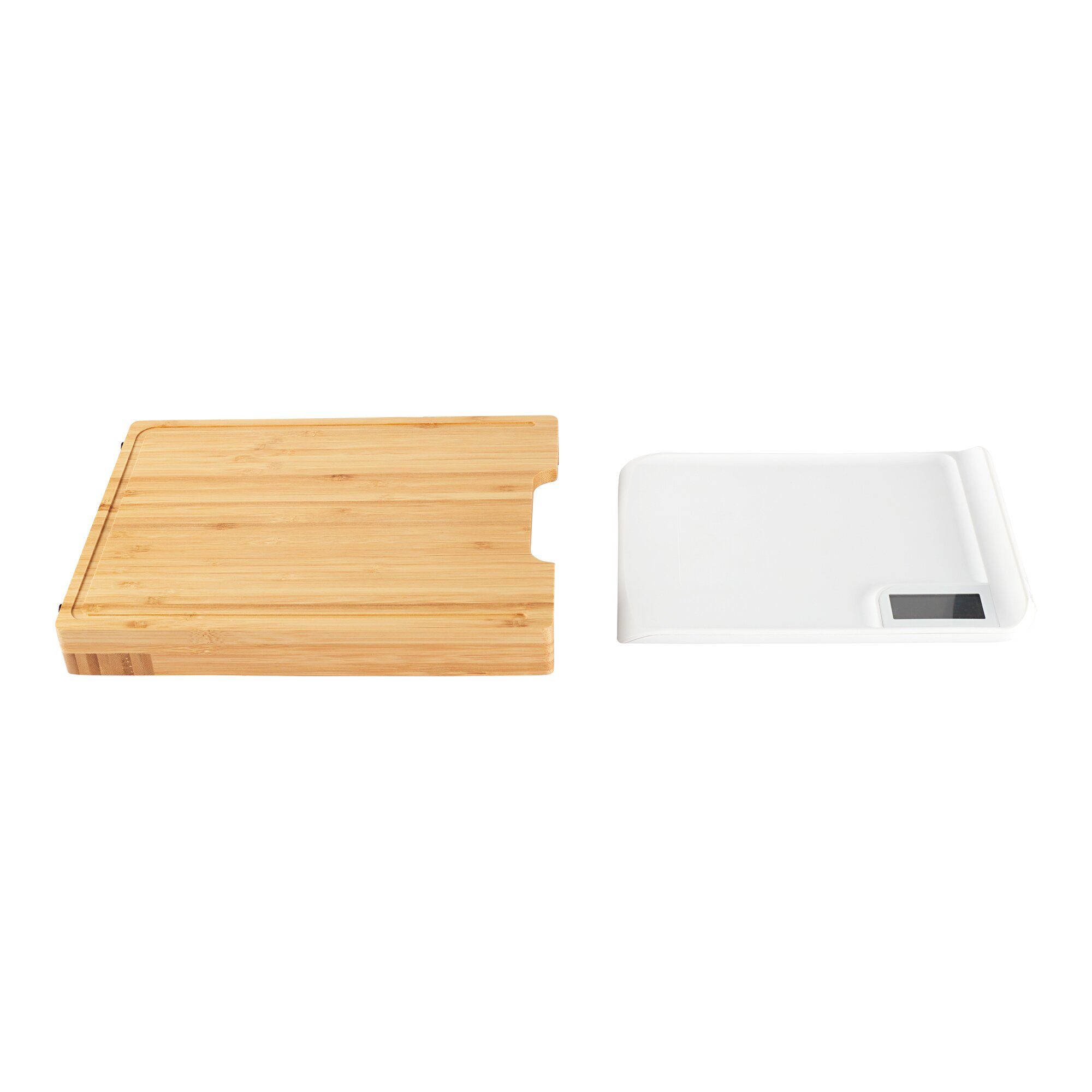 genialo® Bambus-Schneidebrett mit Waage, 2 Teile