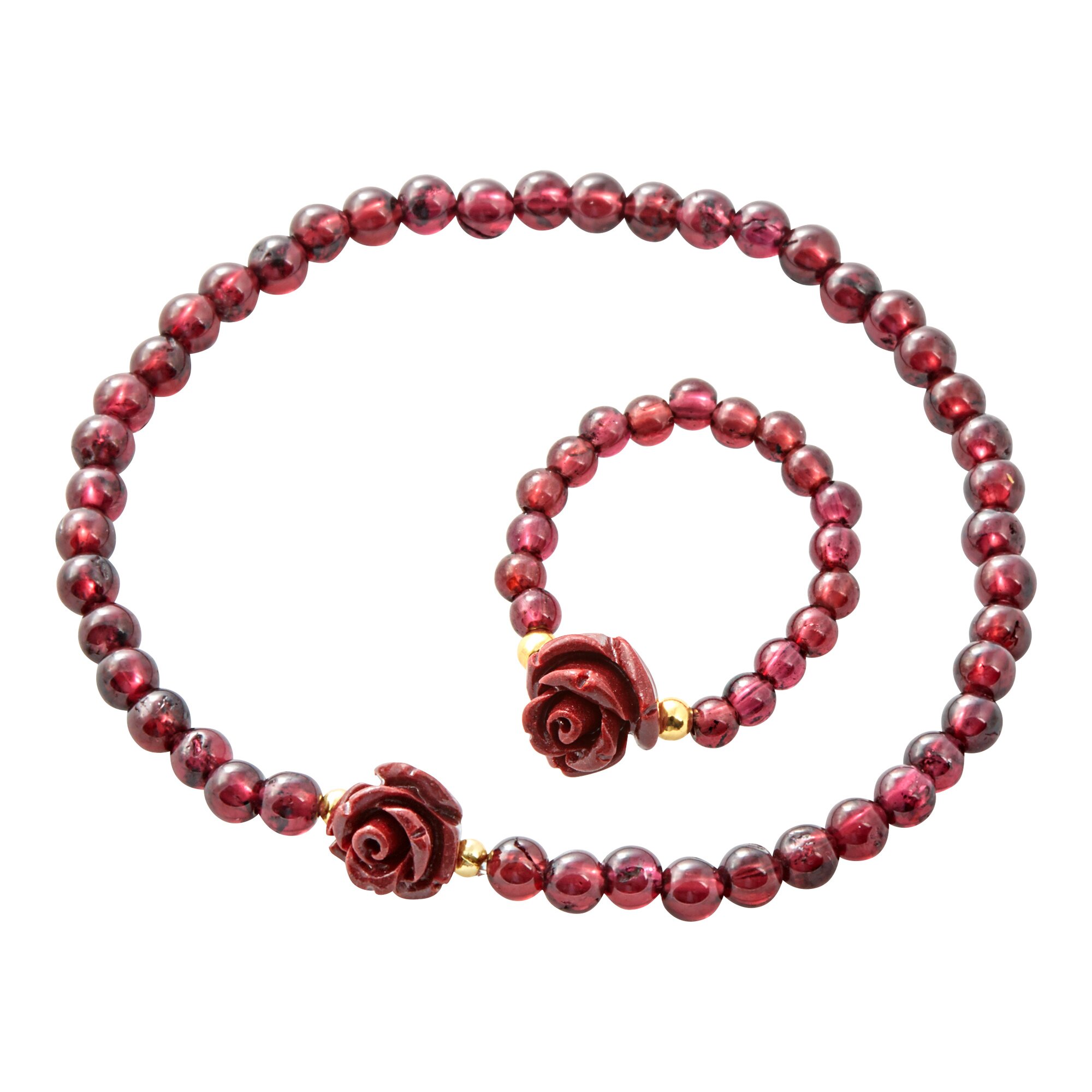 Stretch-Schmuckset Rose, 2 Teile