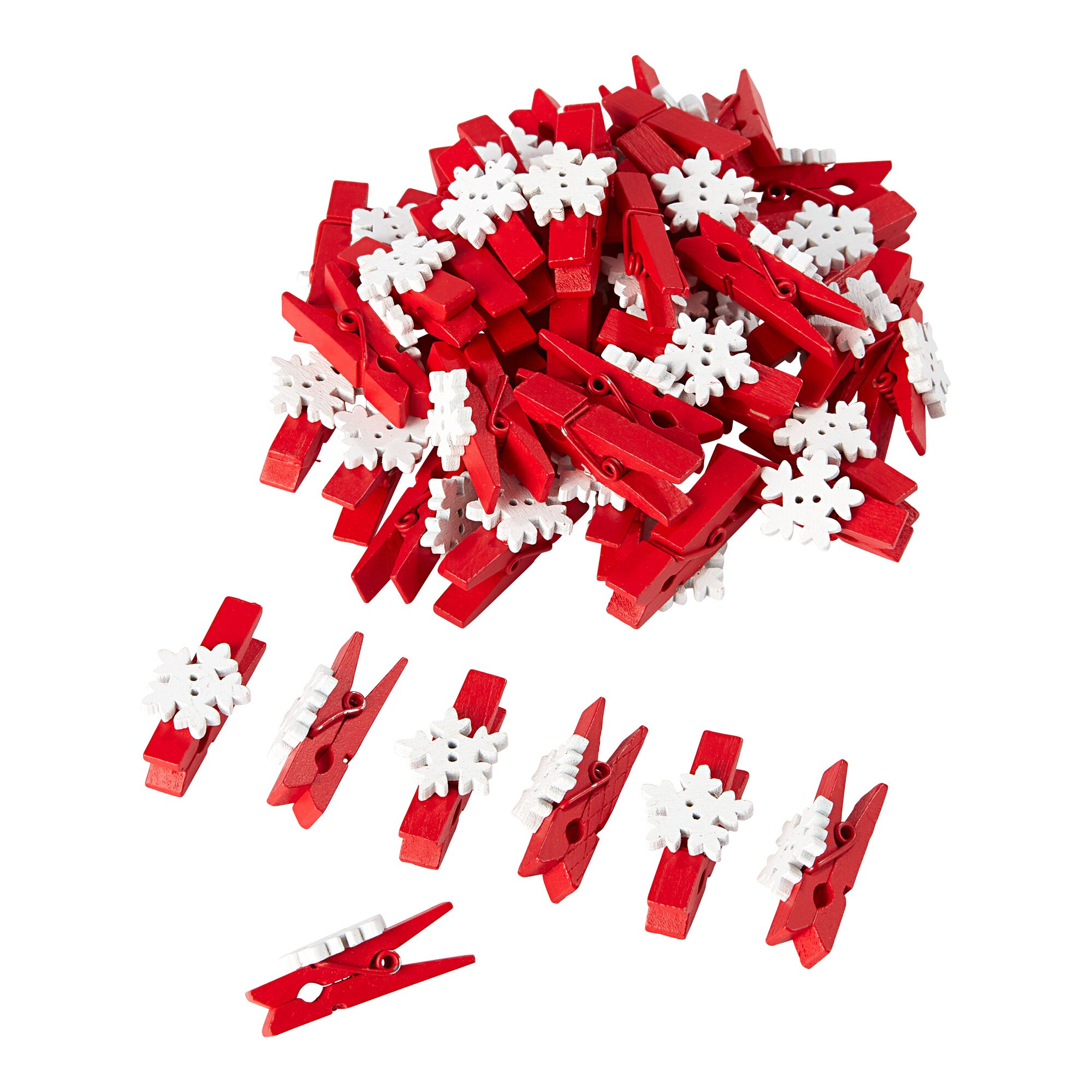 Geschenk-Dekoklammern Schneeflocke, 50 Stück