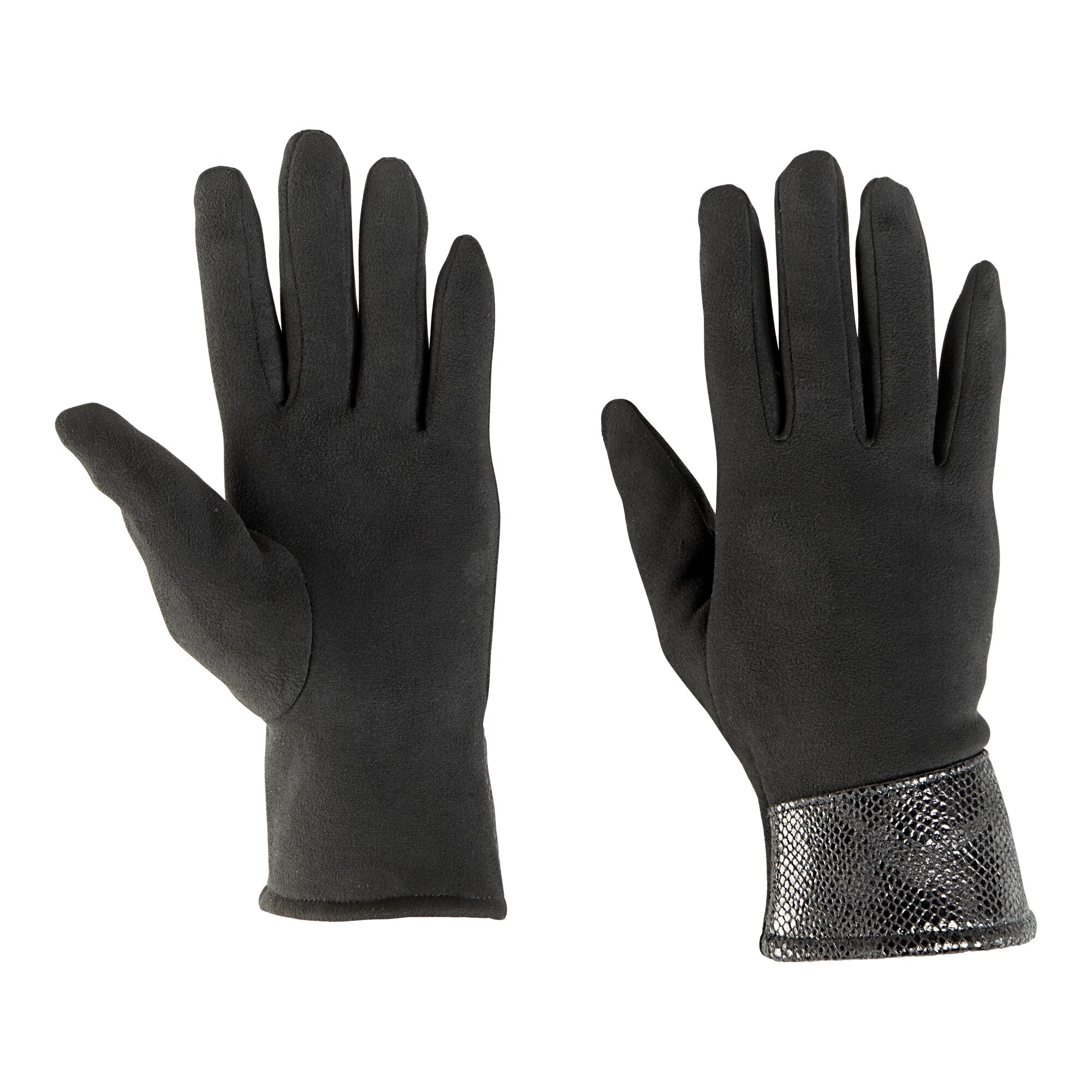 Handschuhe Kroko, schwarz