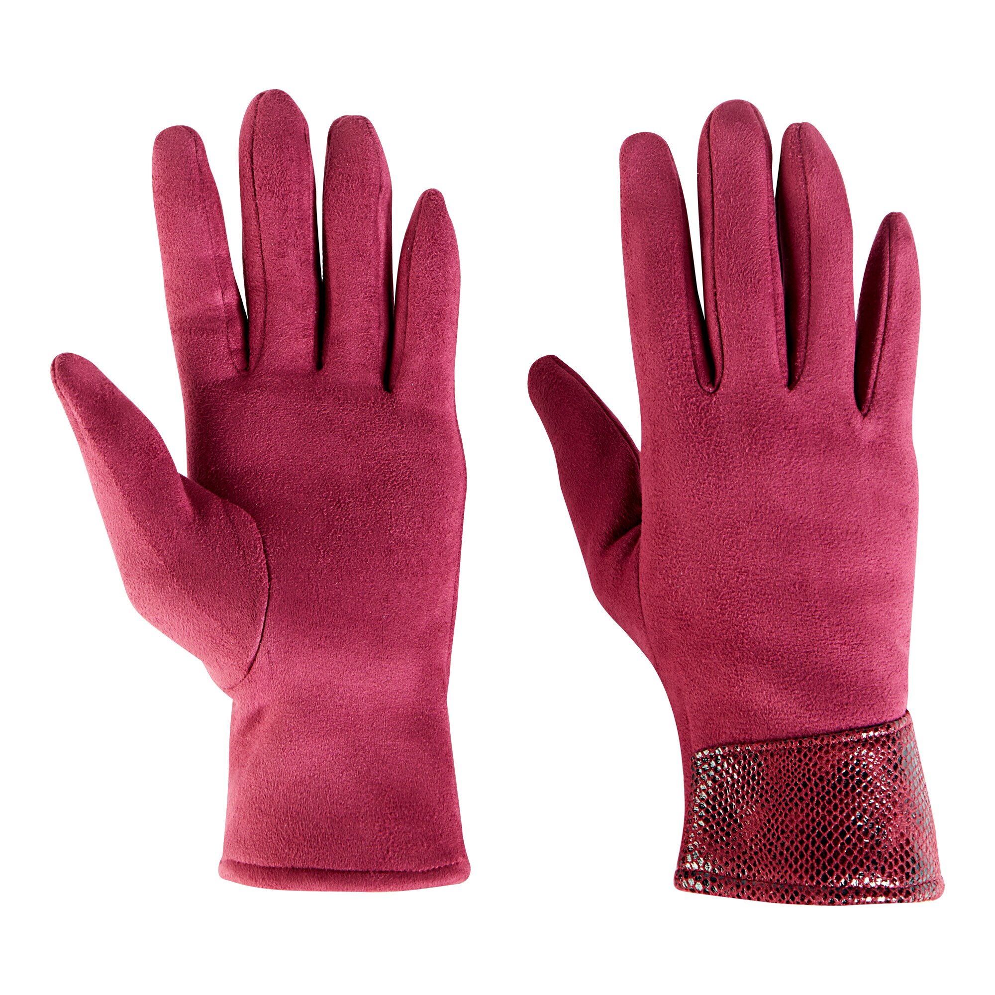 Handschuhe Kroko, bordeaux