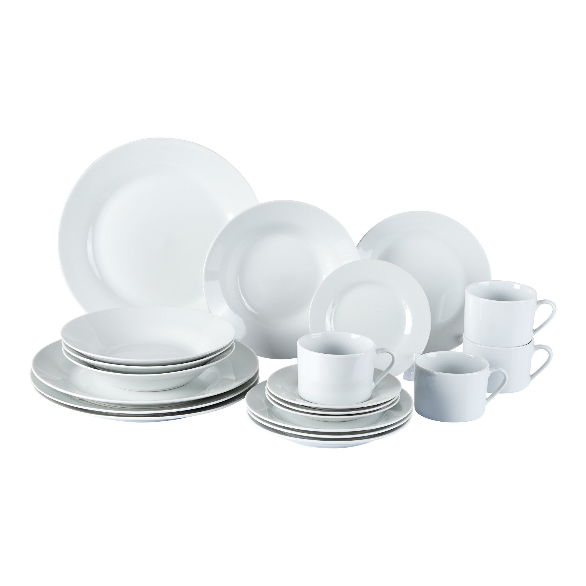 genialo® Porzellan-Service, 20 Teile, weiß