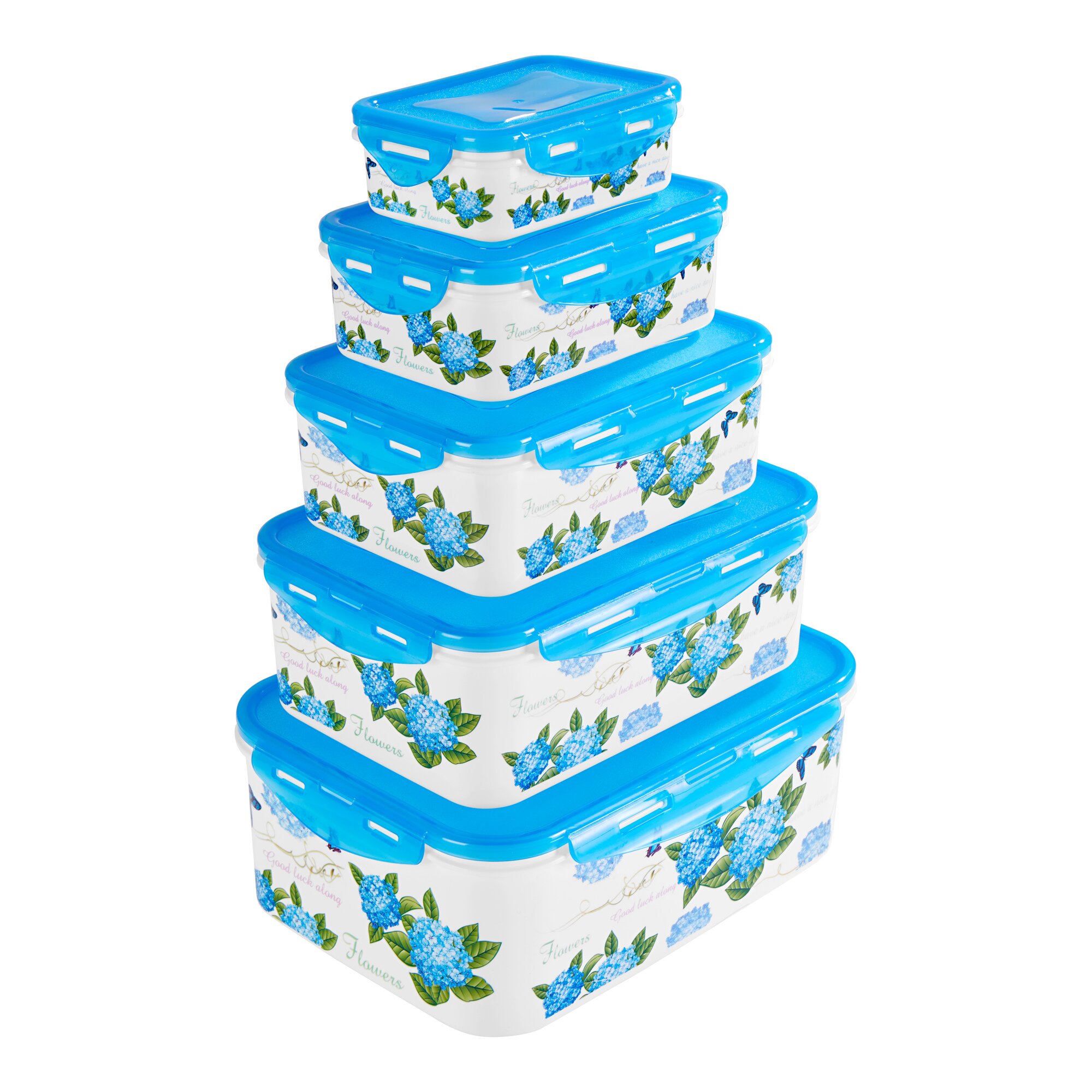 Dosen-Set Hortensie, 5 Stück, blau