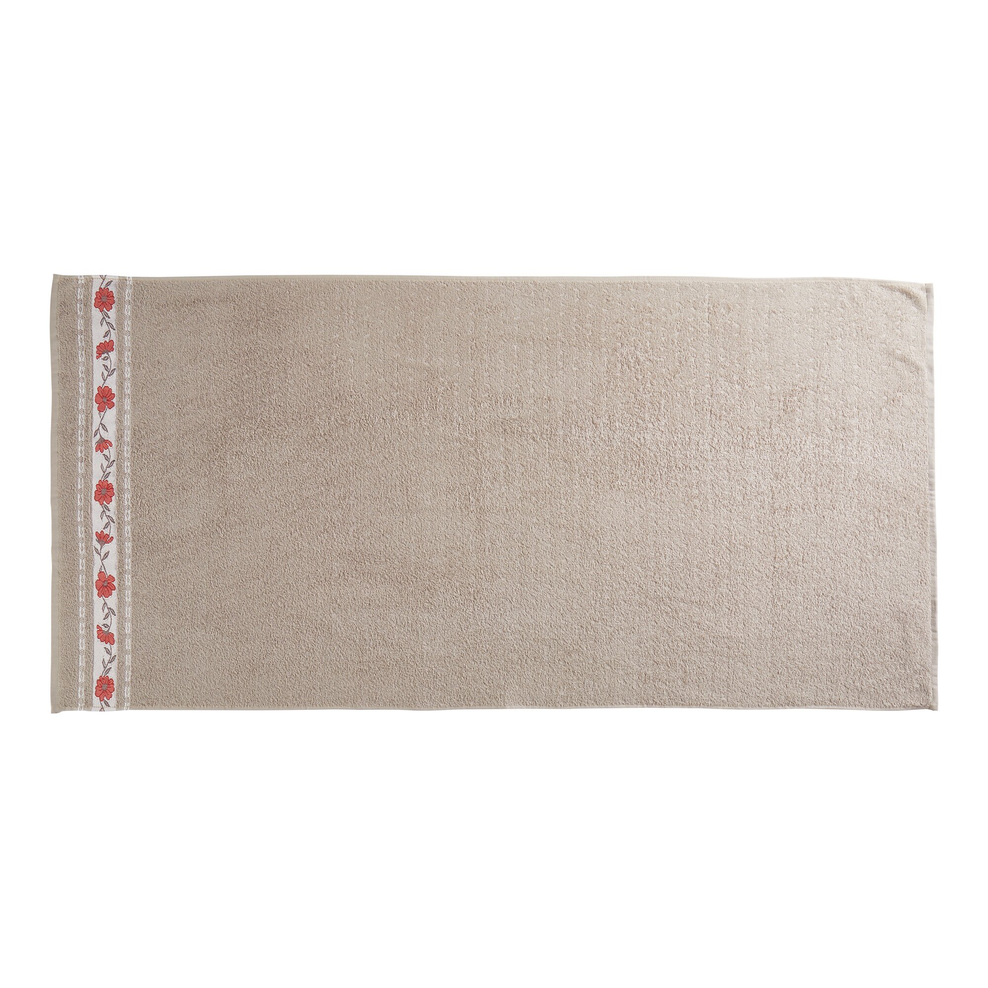 Duschtuch Blume, beige