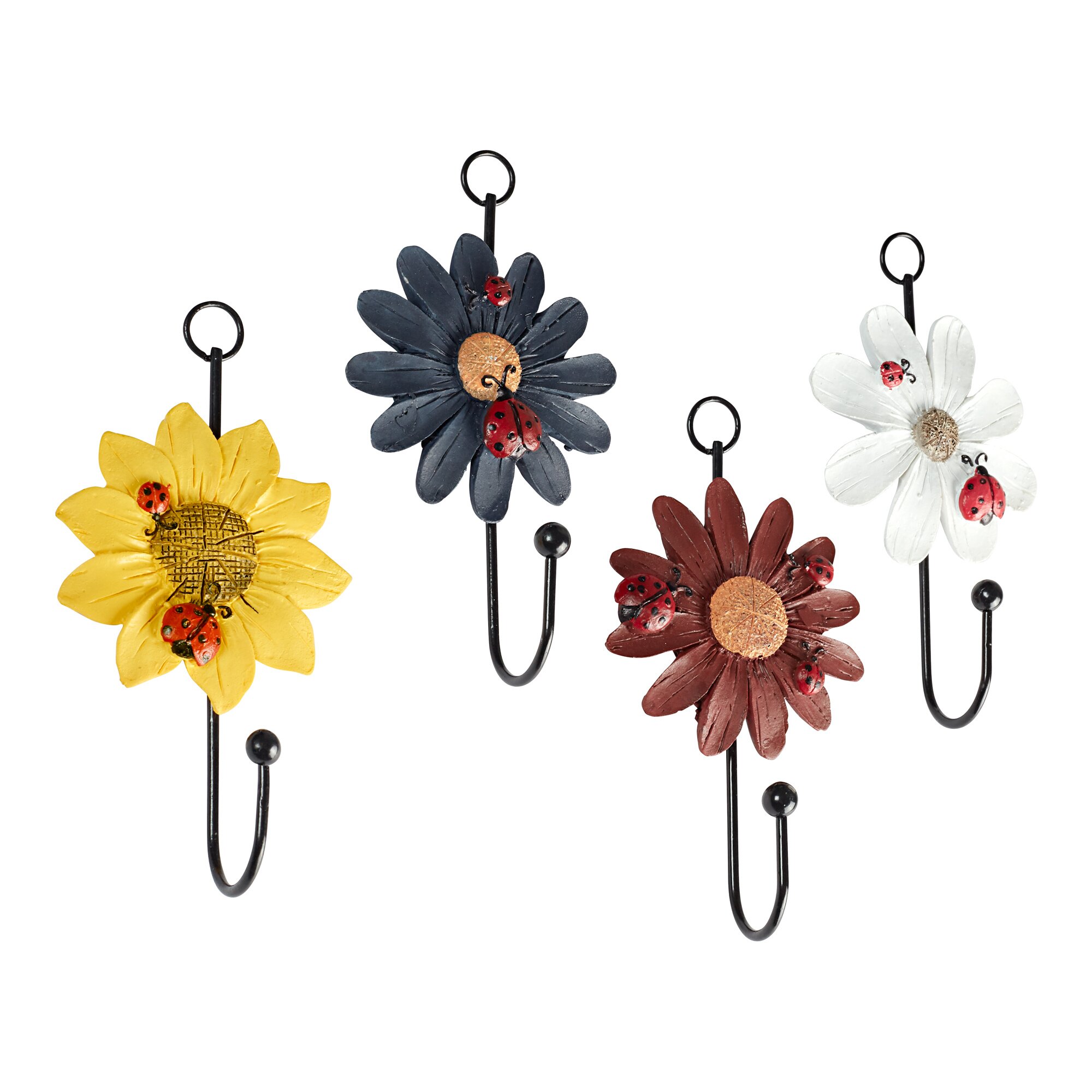 Wandhaken Blumen, 4 Stück