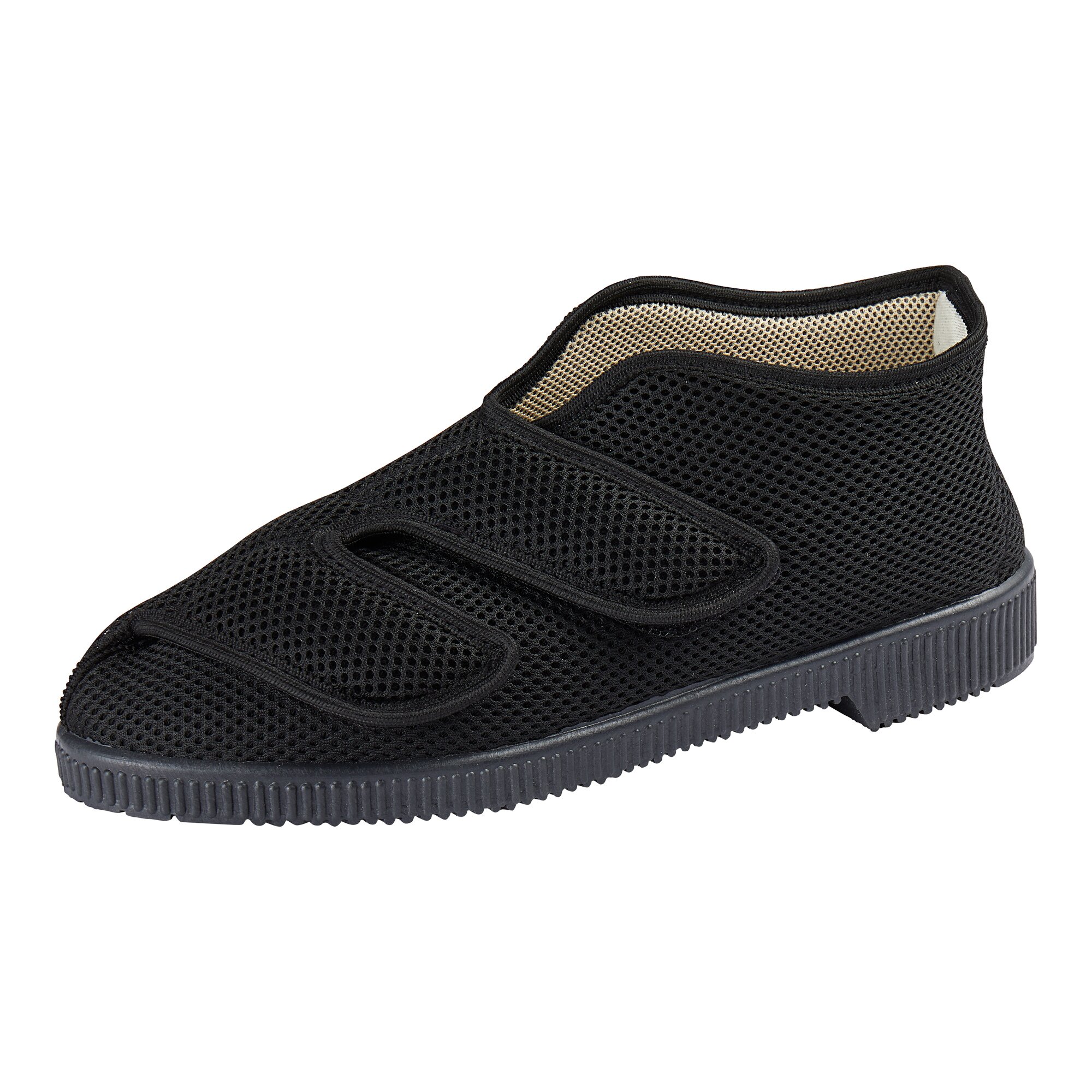 Bequem-Halbschuh mit Klett, unisex, Größe: 45, schwarz