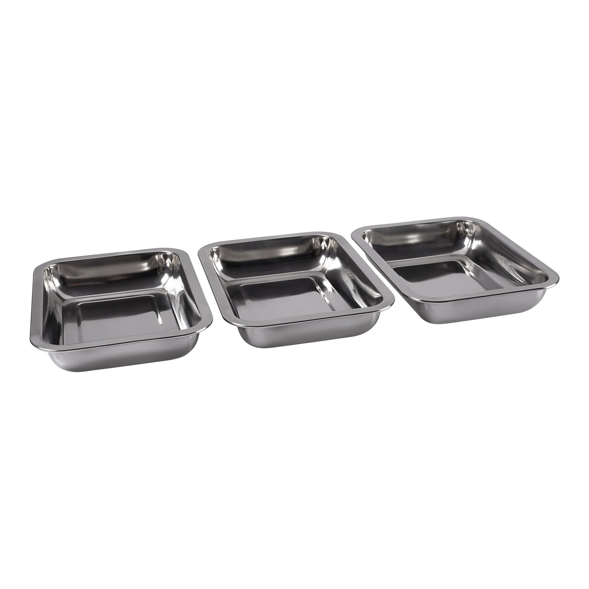 genialo® Edelstahl-Wannen, 3 Stück