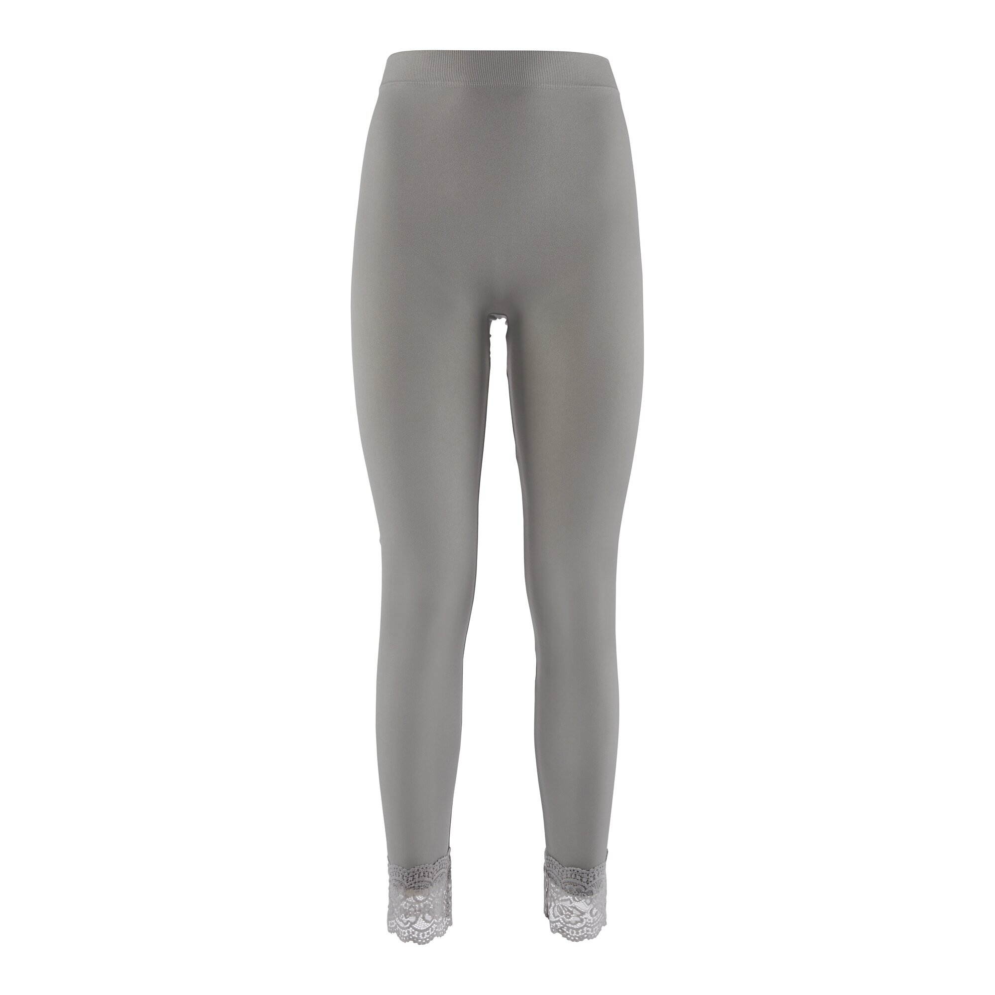 Leggings mit Spitzenabschluss, Größe: S, grau