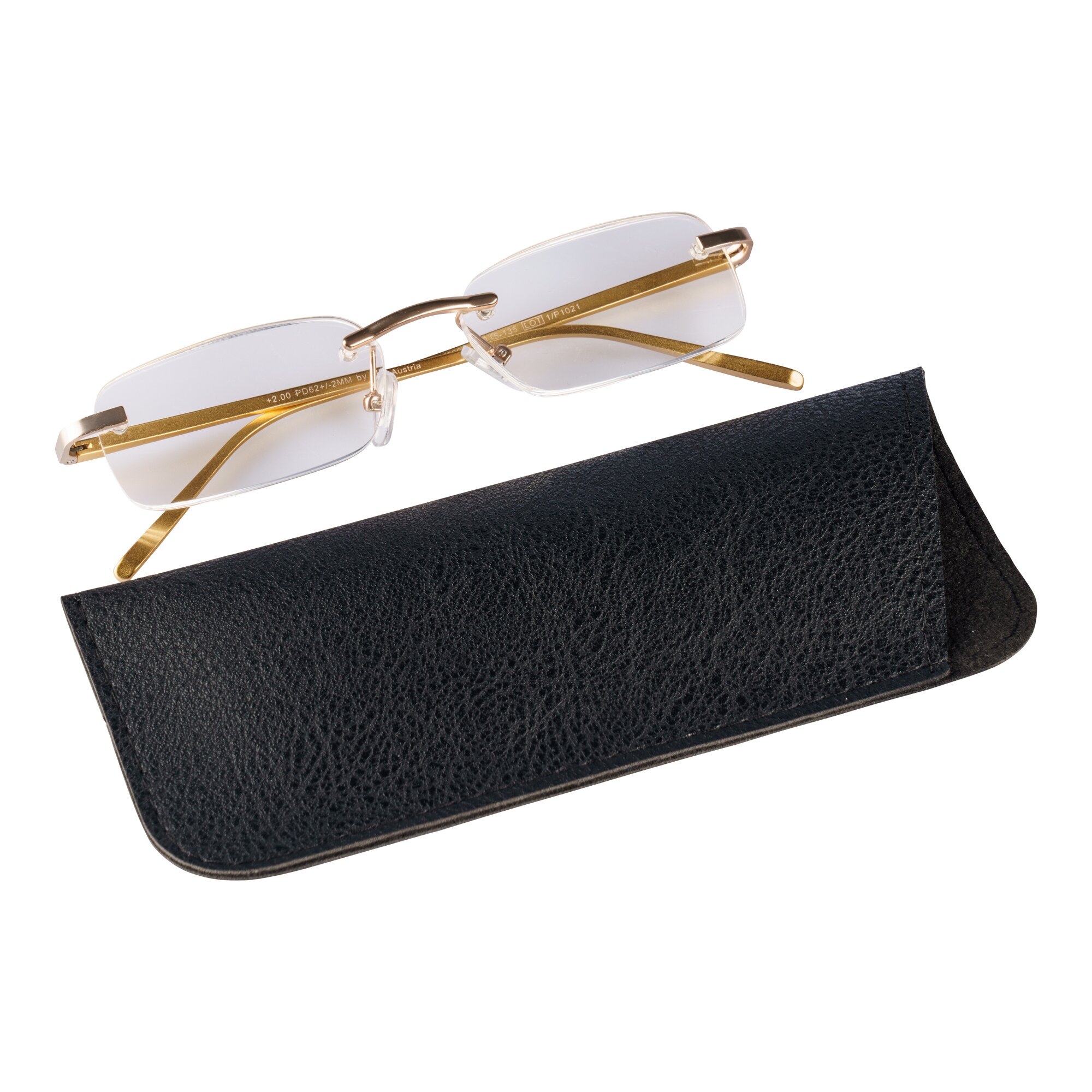 Fertiglesebrillen + Gratis Etui, gold