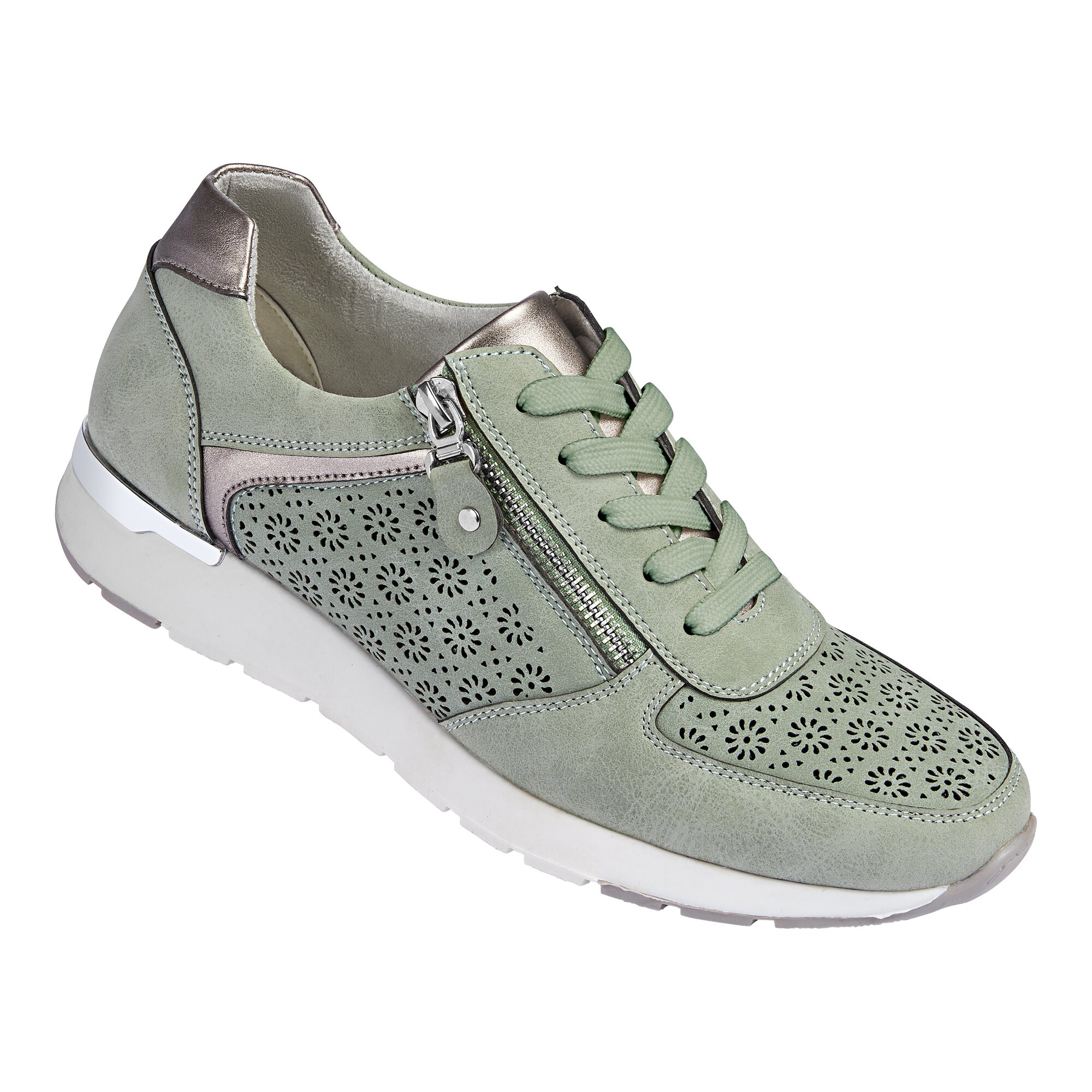 wonderWALK Komfort-Sneaker Blumen, Größe: 36, grün