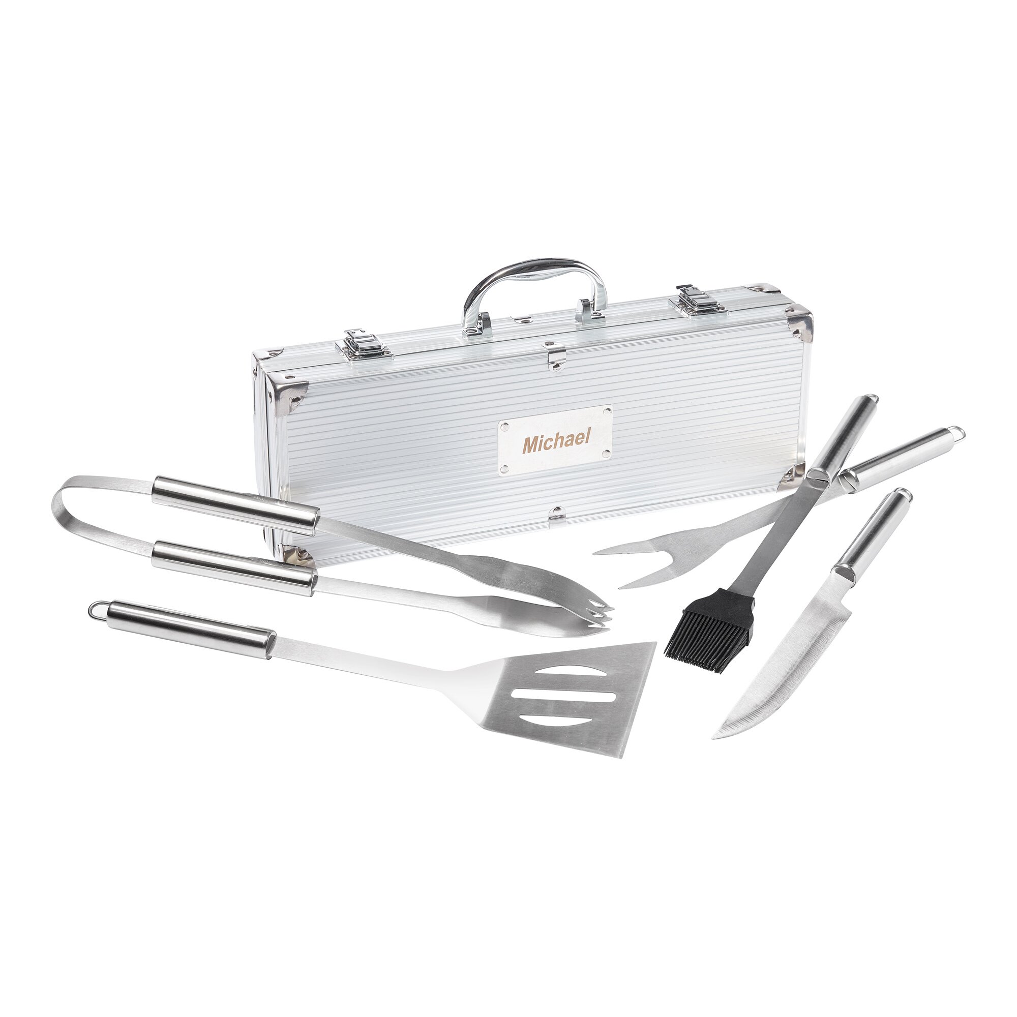 Valise à grillades personnalisation avec nom, 6 pièces
