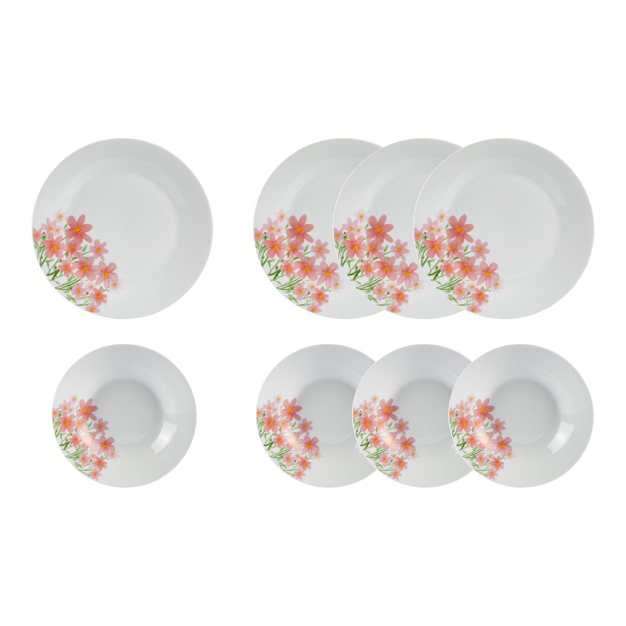 Teller-Set Sommerblumen, 8 Teile