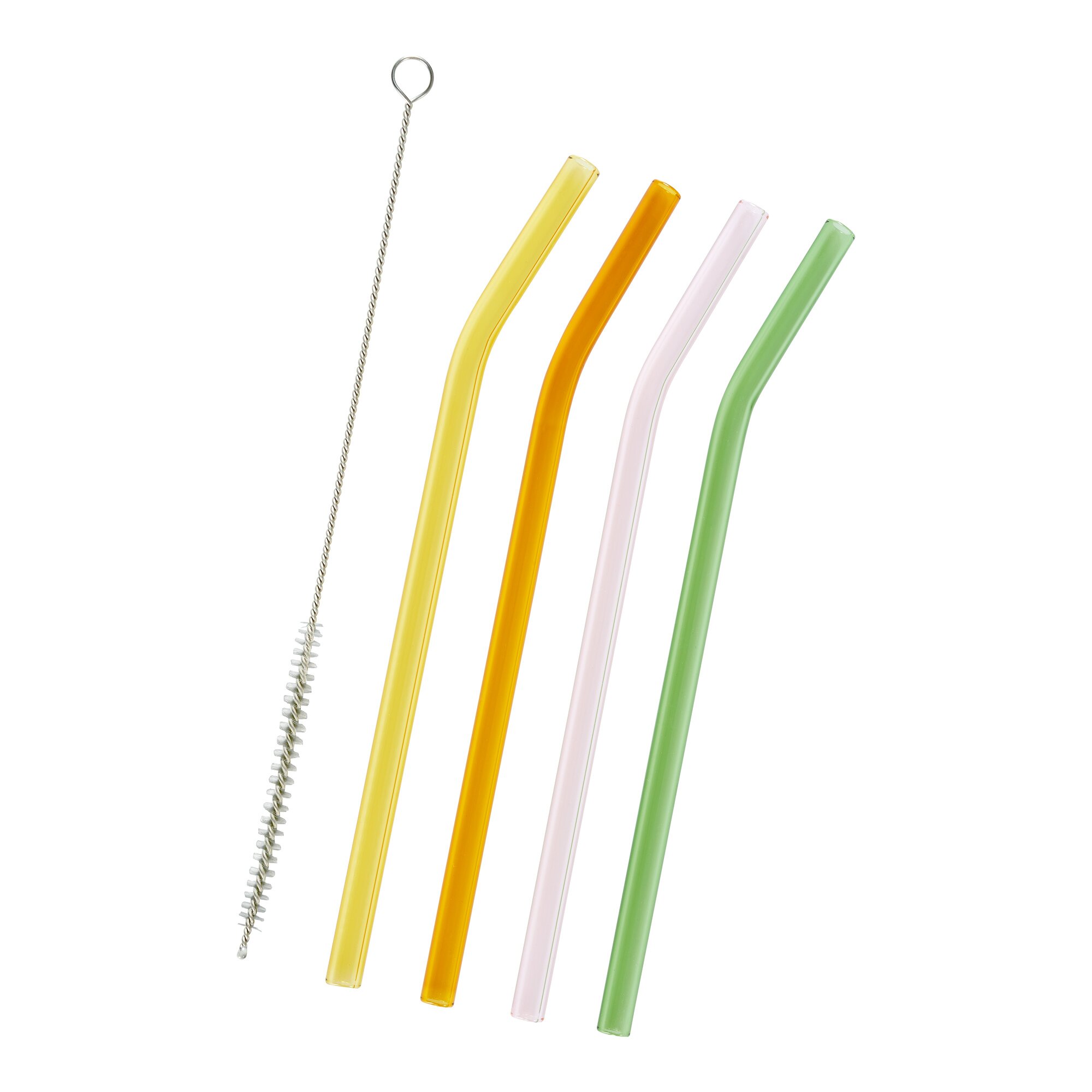 genialo® Glas-Strohhalme-Set, 5 Teile