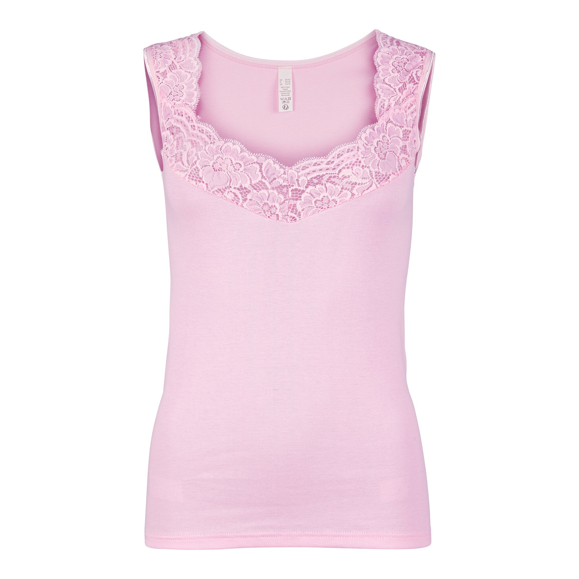 Baumwoll-Spitzen-Tanktop, Größe: S