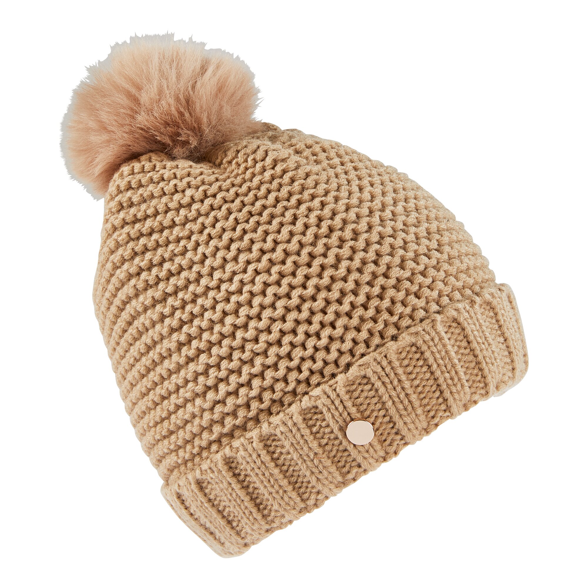 Bonnet en maille à pompon