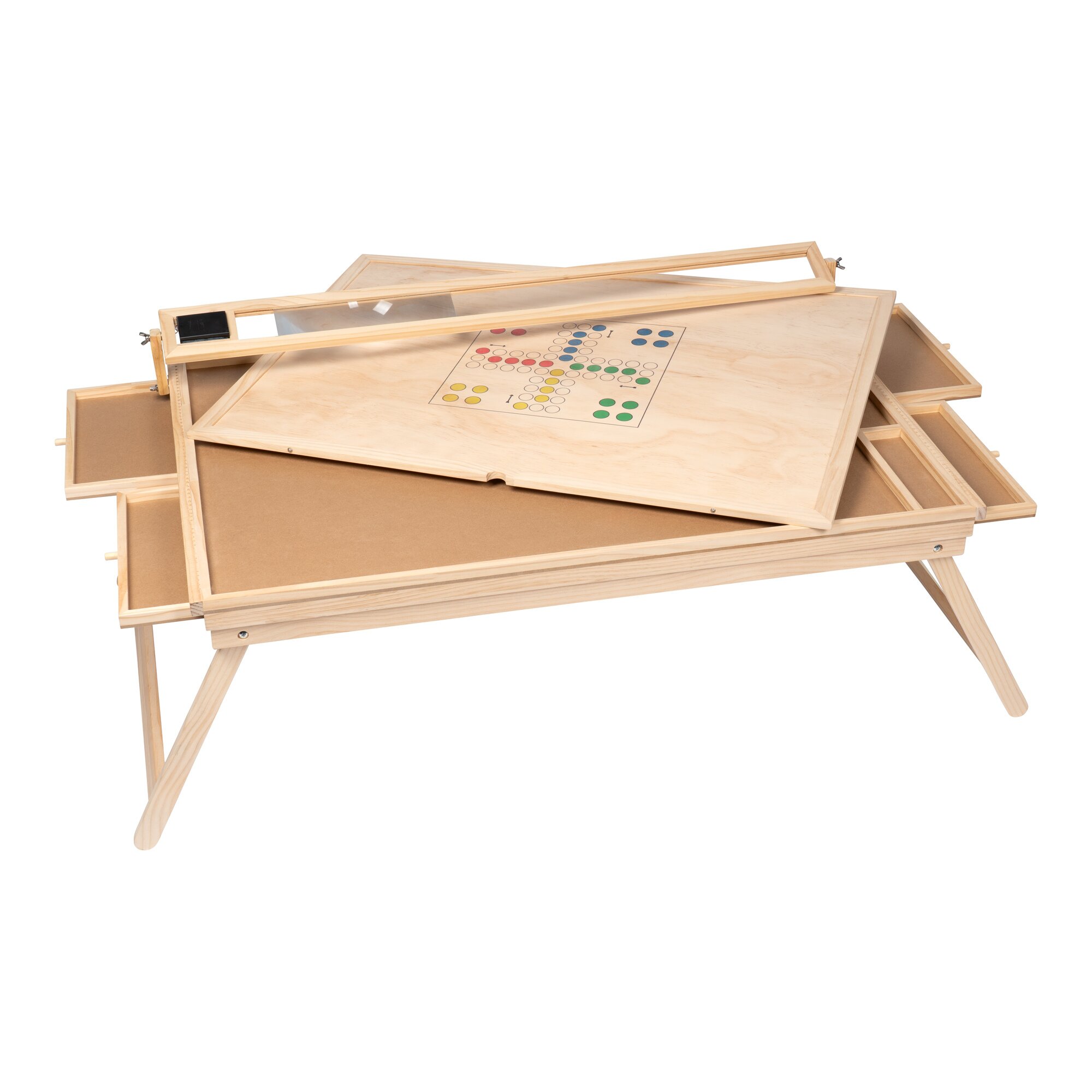 Puzzletisch "Premium" mit LED-Licht, 4 Schubladen, Lupe, Beinen, klappbar