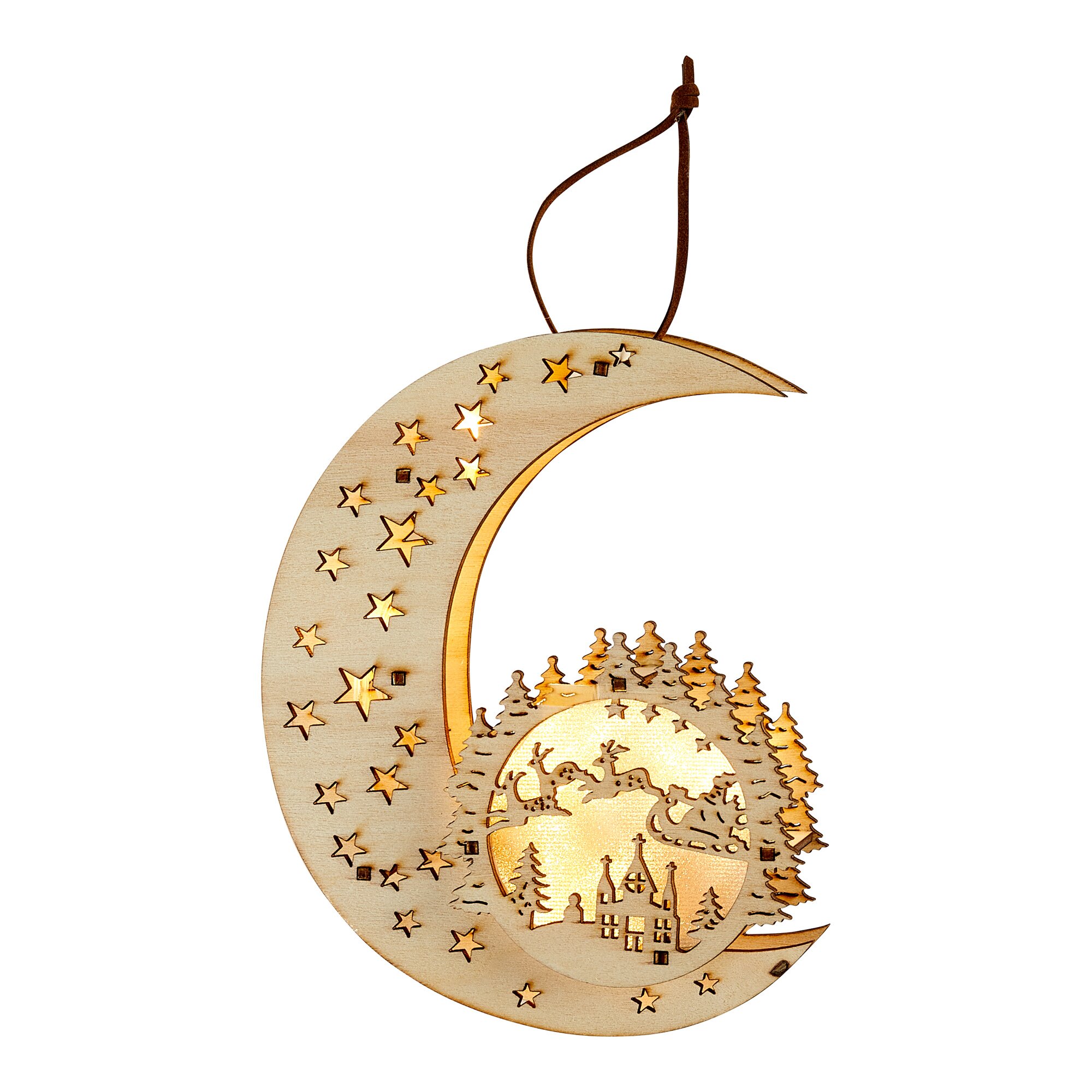 Lune à LED « Balade en traineau »