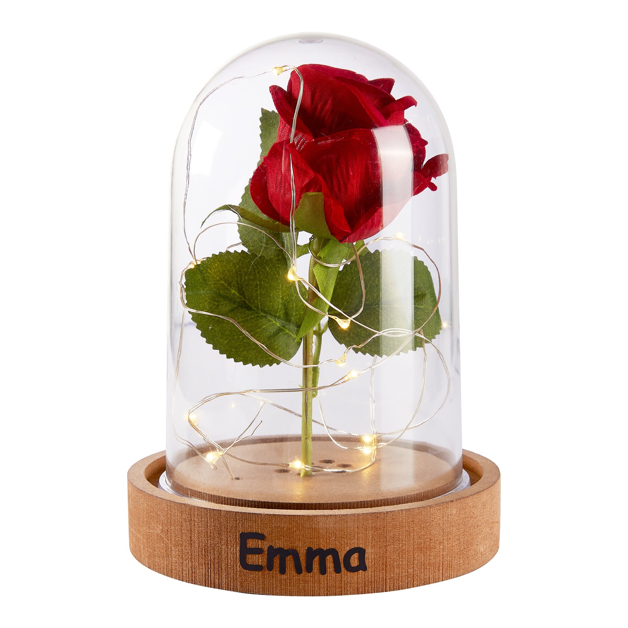 Globe à LED « Rose éternelle » avec musique personnalisation avec nom