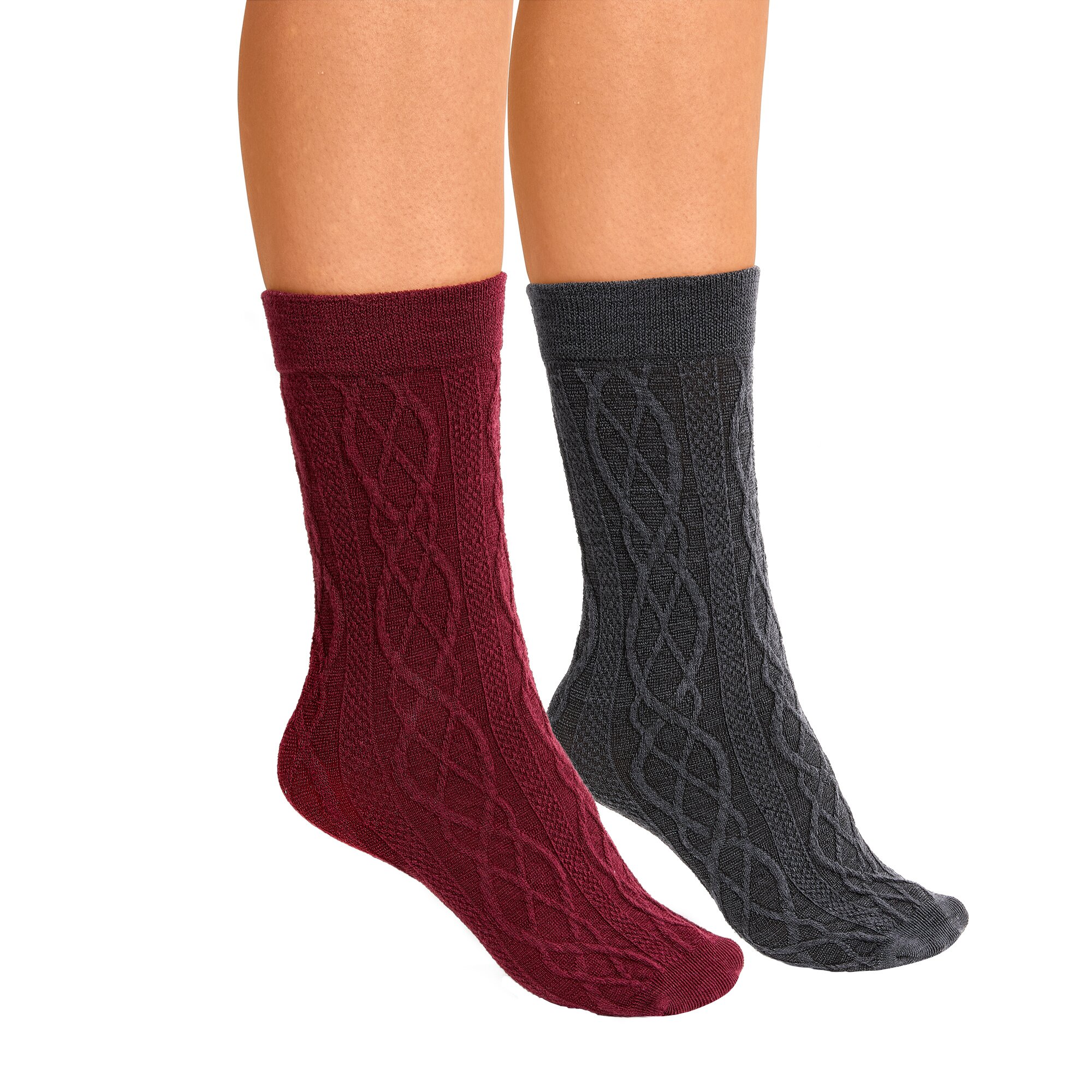 Chaussettes confort avec laine, 2 paires