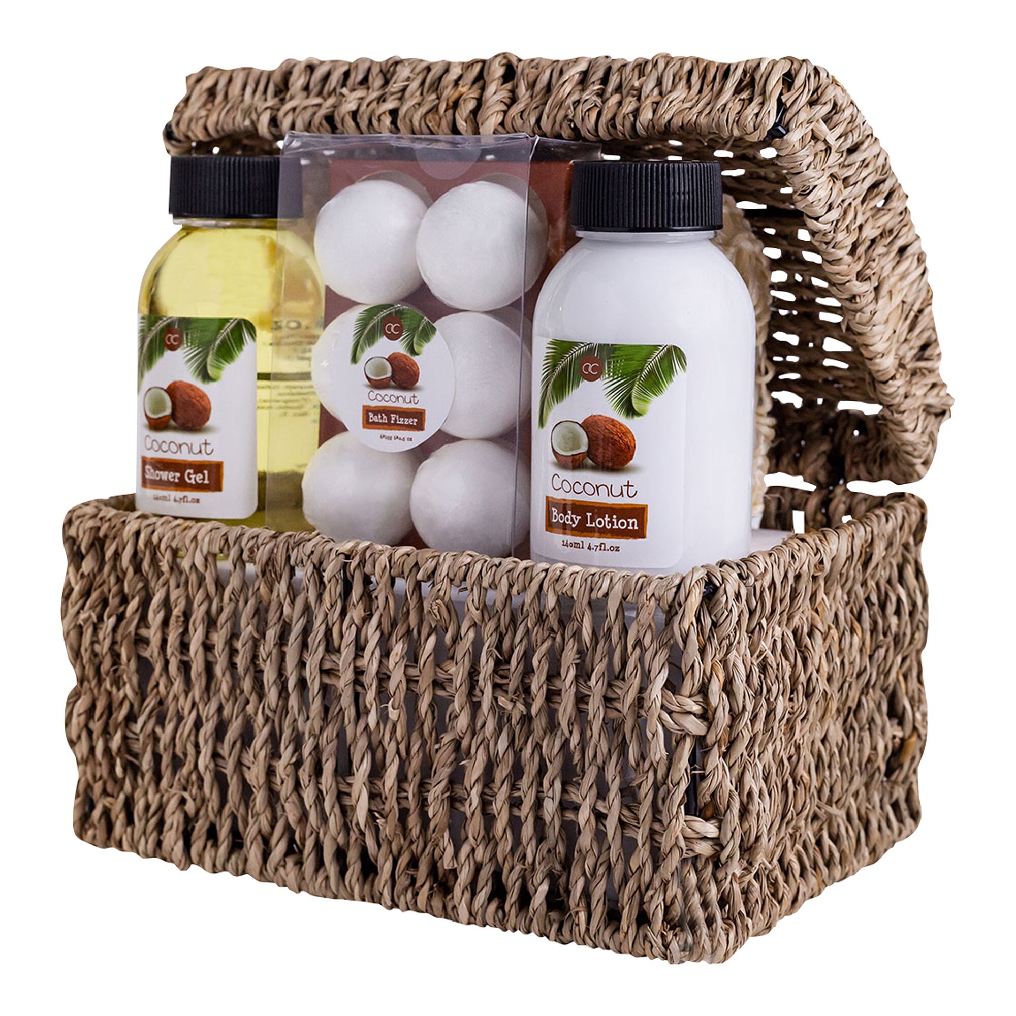Coffret en algues naturelles « Coco » + GRATUIT : éponge exfoliante en sisal