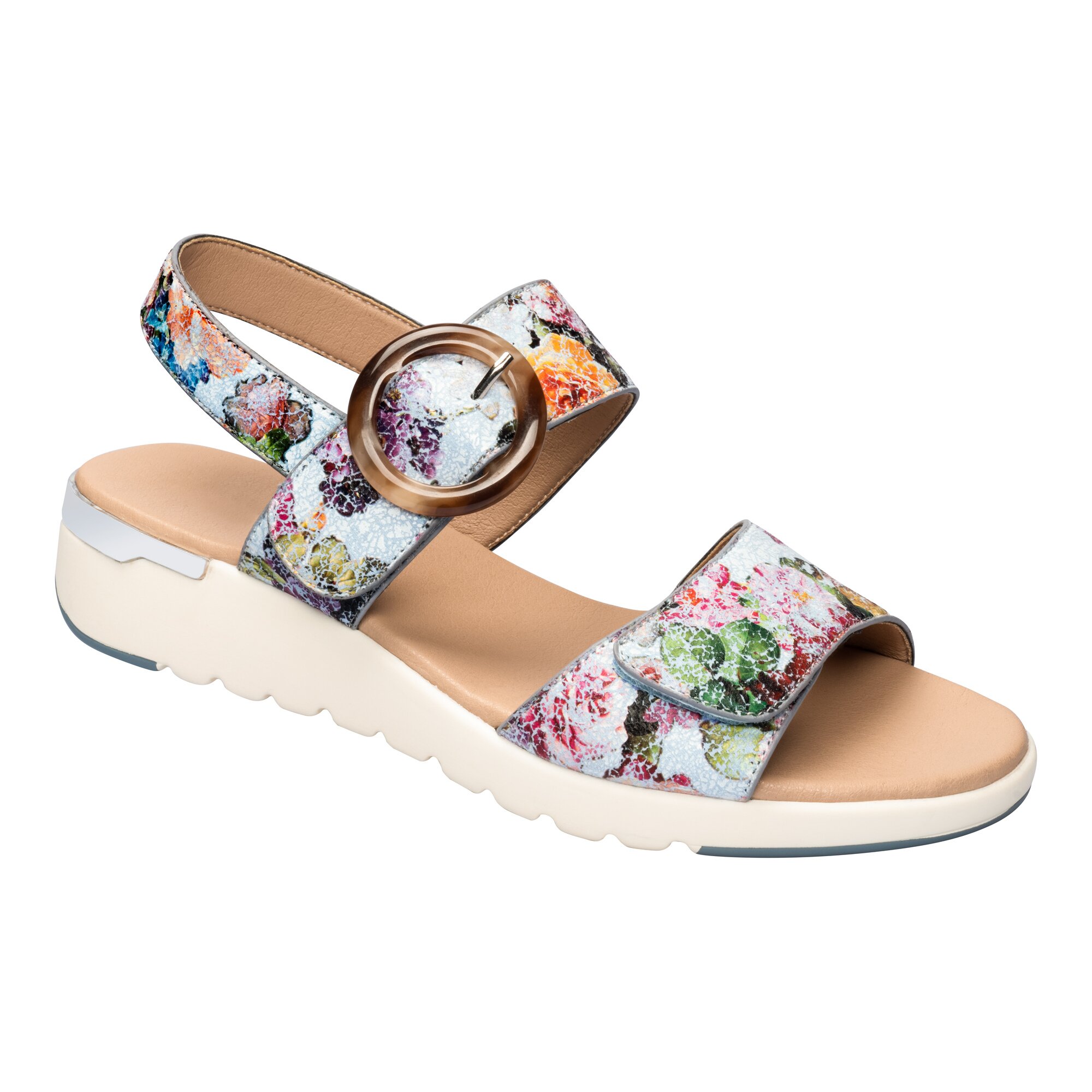 Sandalettes à scratch design «Fleurs»