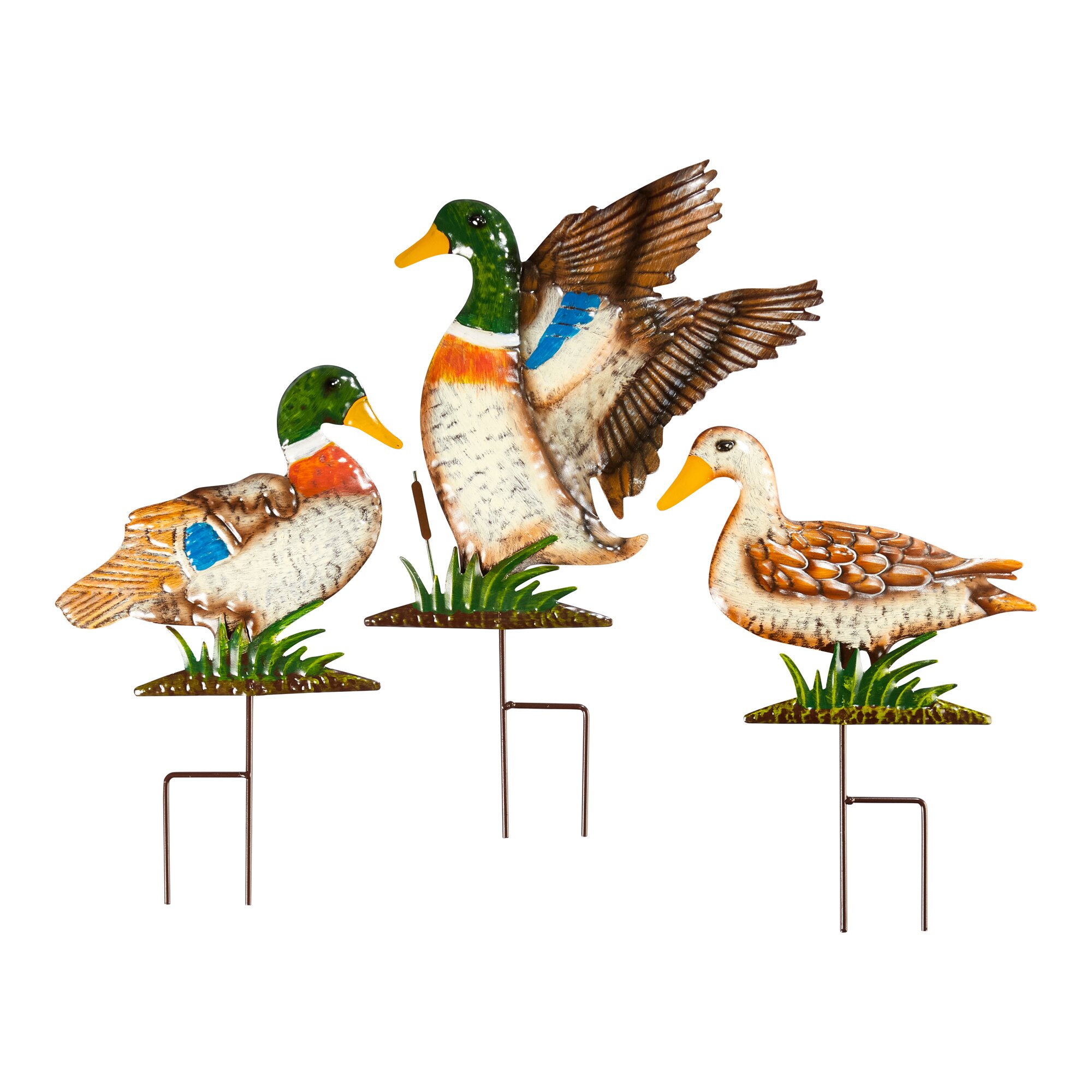 ﻿Déco de jardin «Trio de canards»