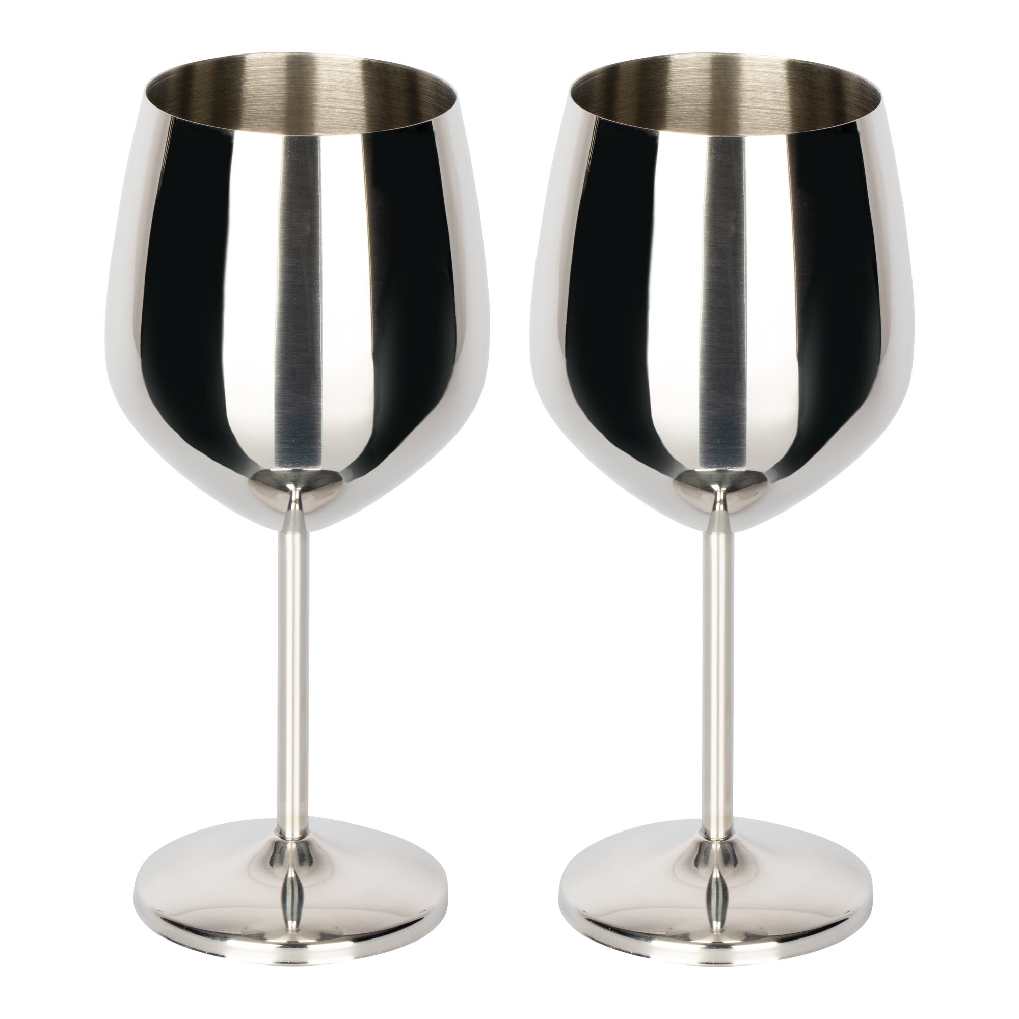 ﻿Verres à vin en acier inox haut de gamme, 2 pièces
