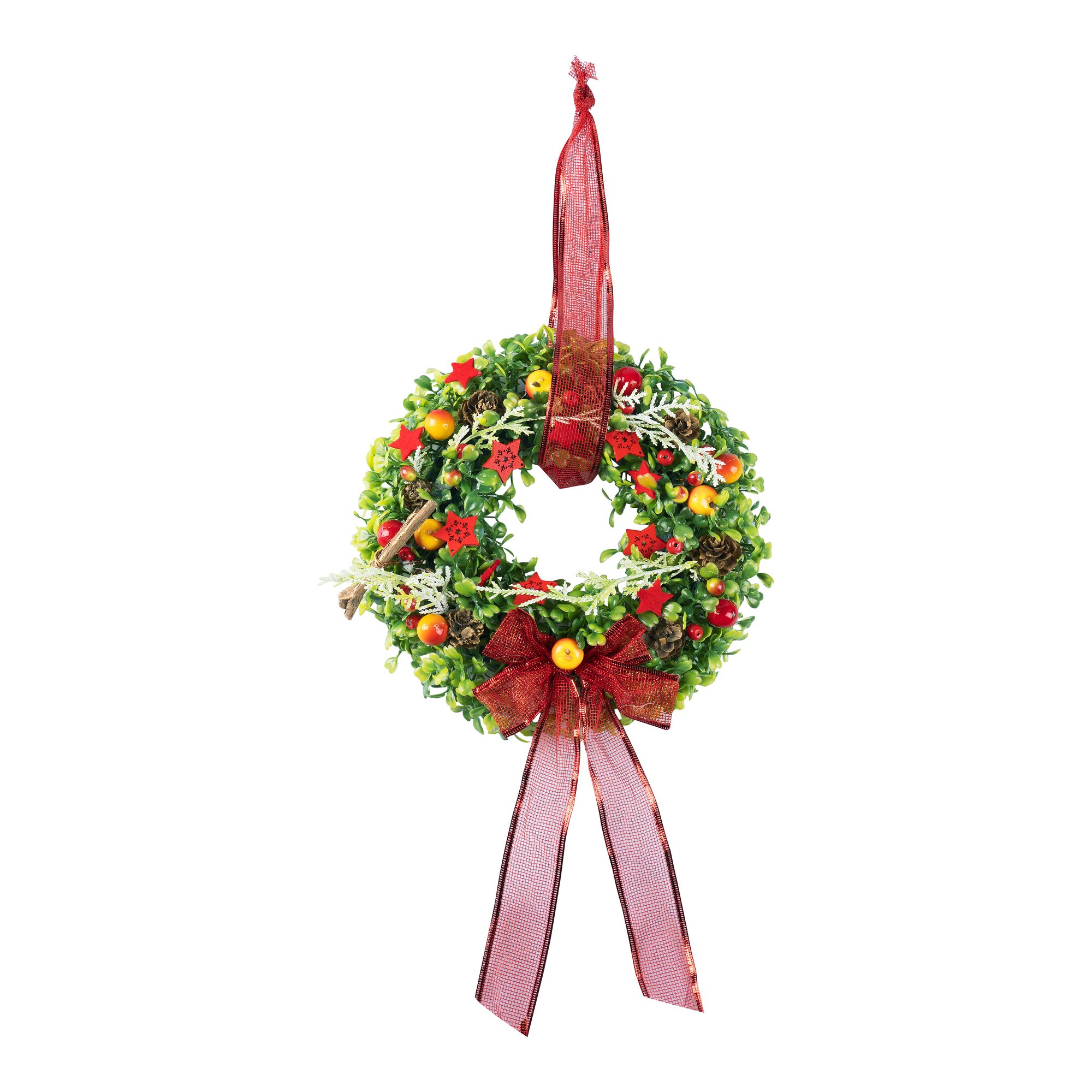 Couronne décorative «Avent», rouge