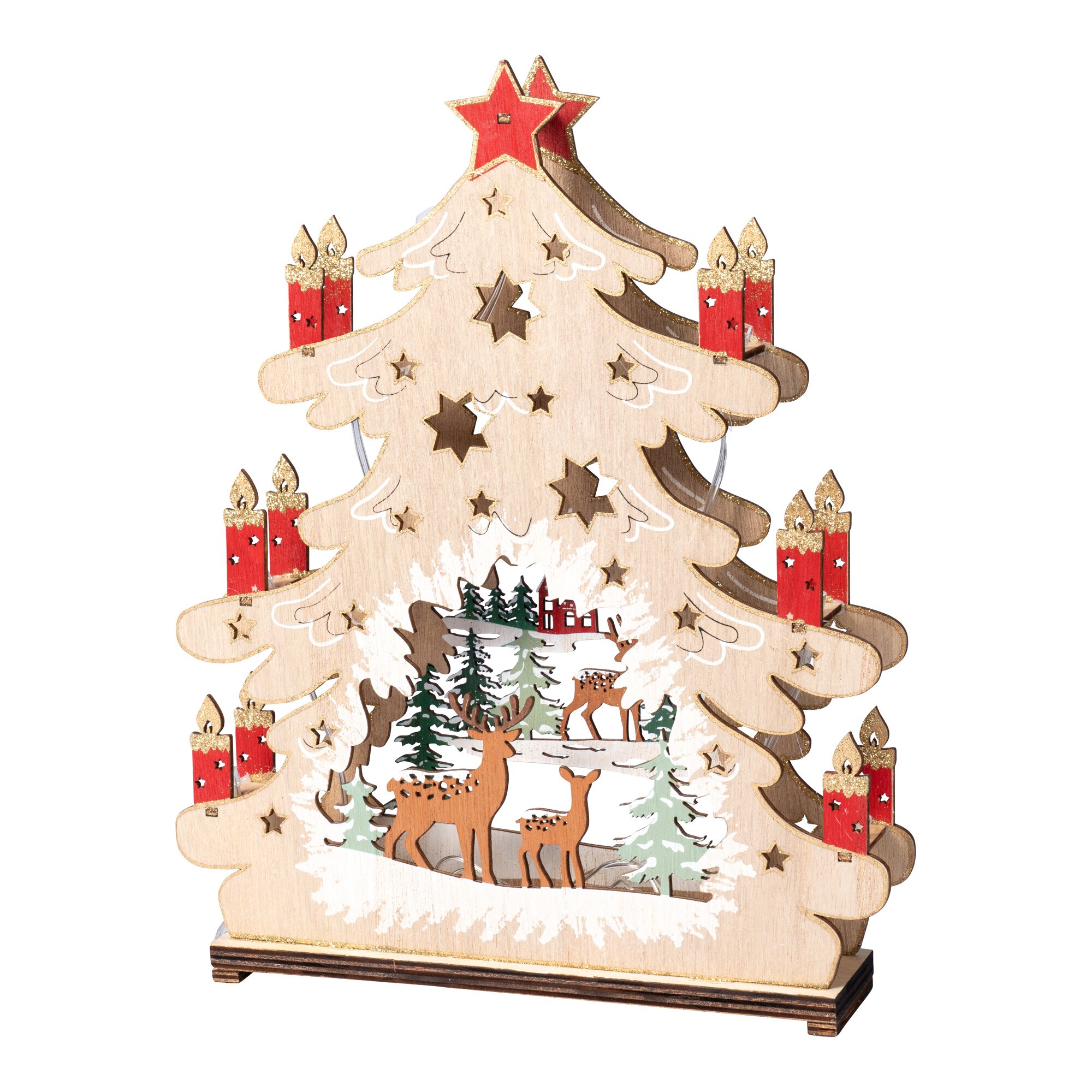 Sapin de Noël en bois à LED