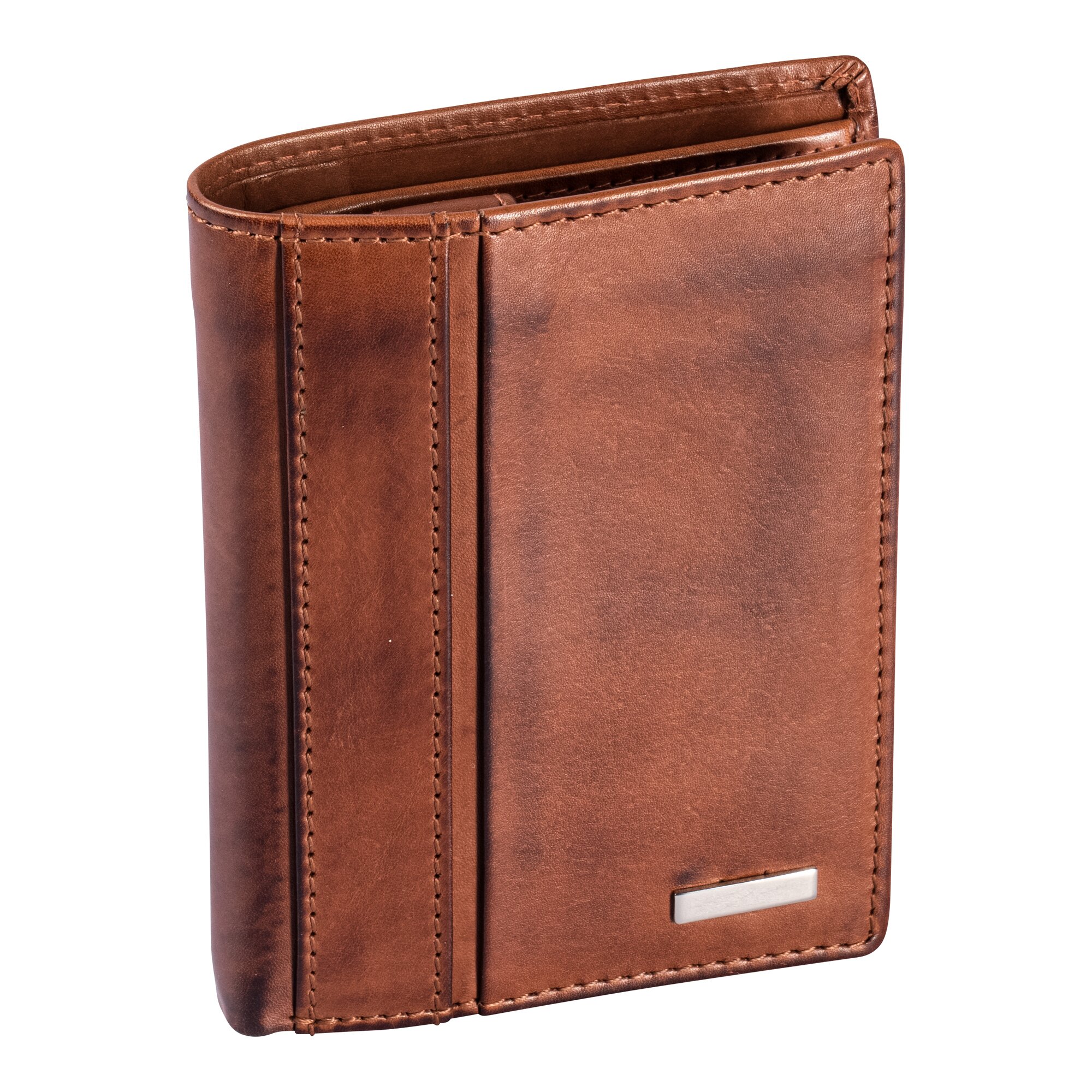 Portefeuille en cuir avec poche zippée