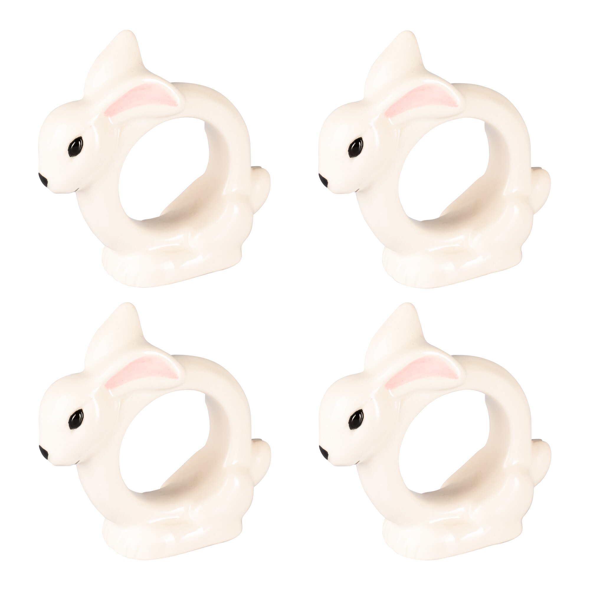 Ronds de serviette en porcelaine, 4 pièces