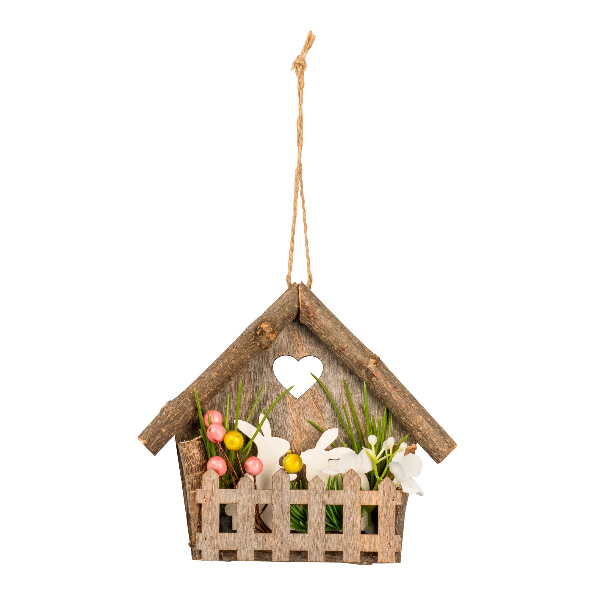 Déco à suspendre «Maison de lapins»