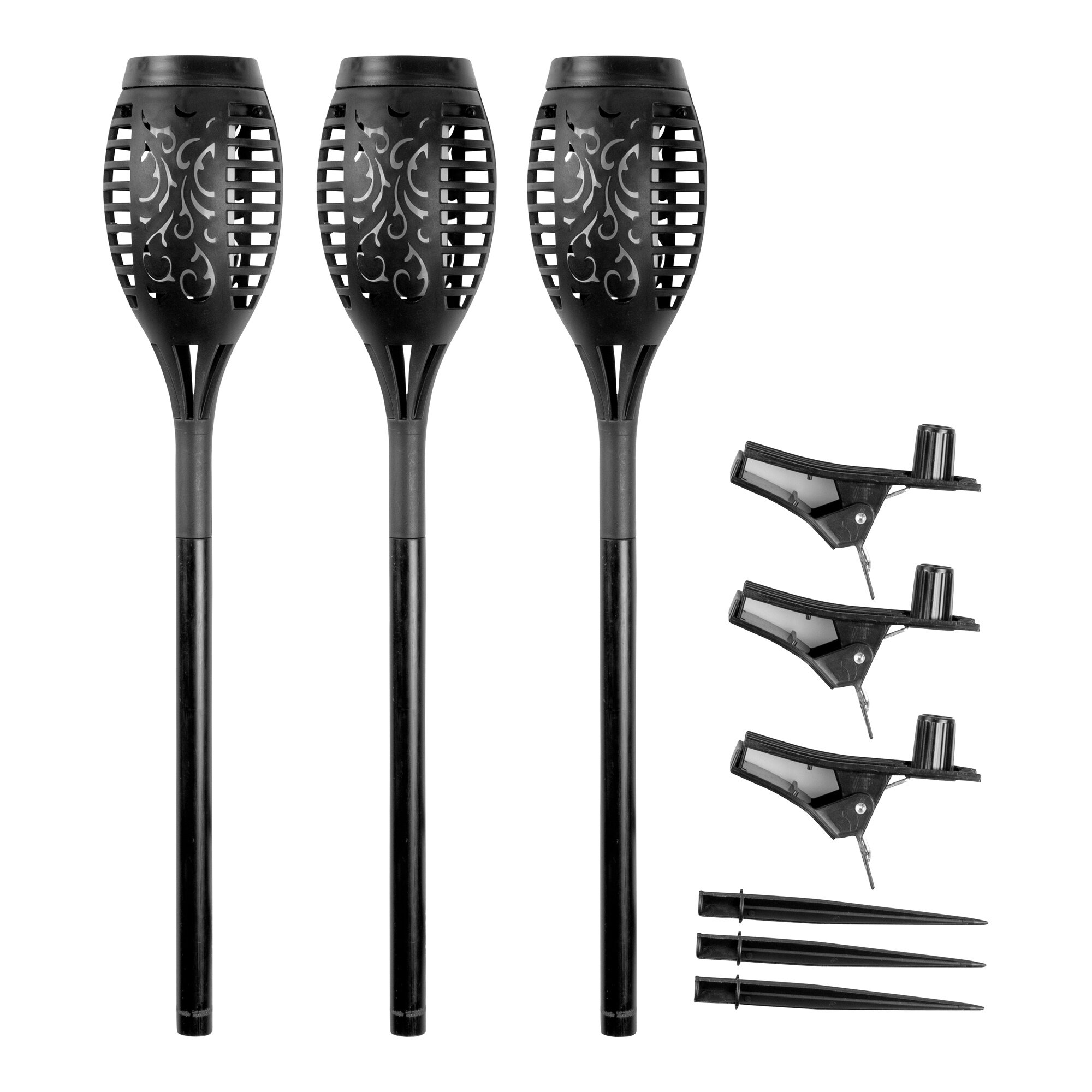 Solar-Fackelkerze „2 in 1“, 3 Stück